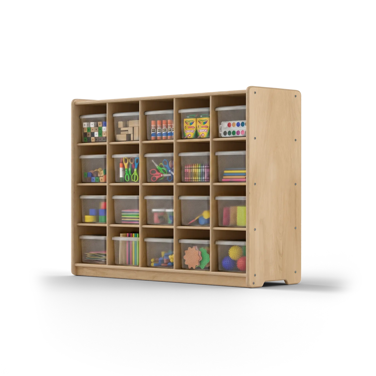 20 Section Cubby Unit - with Clear Cubby Bins
