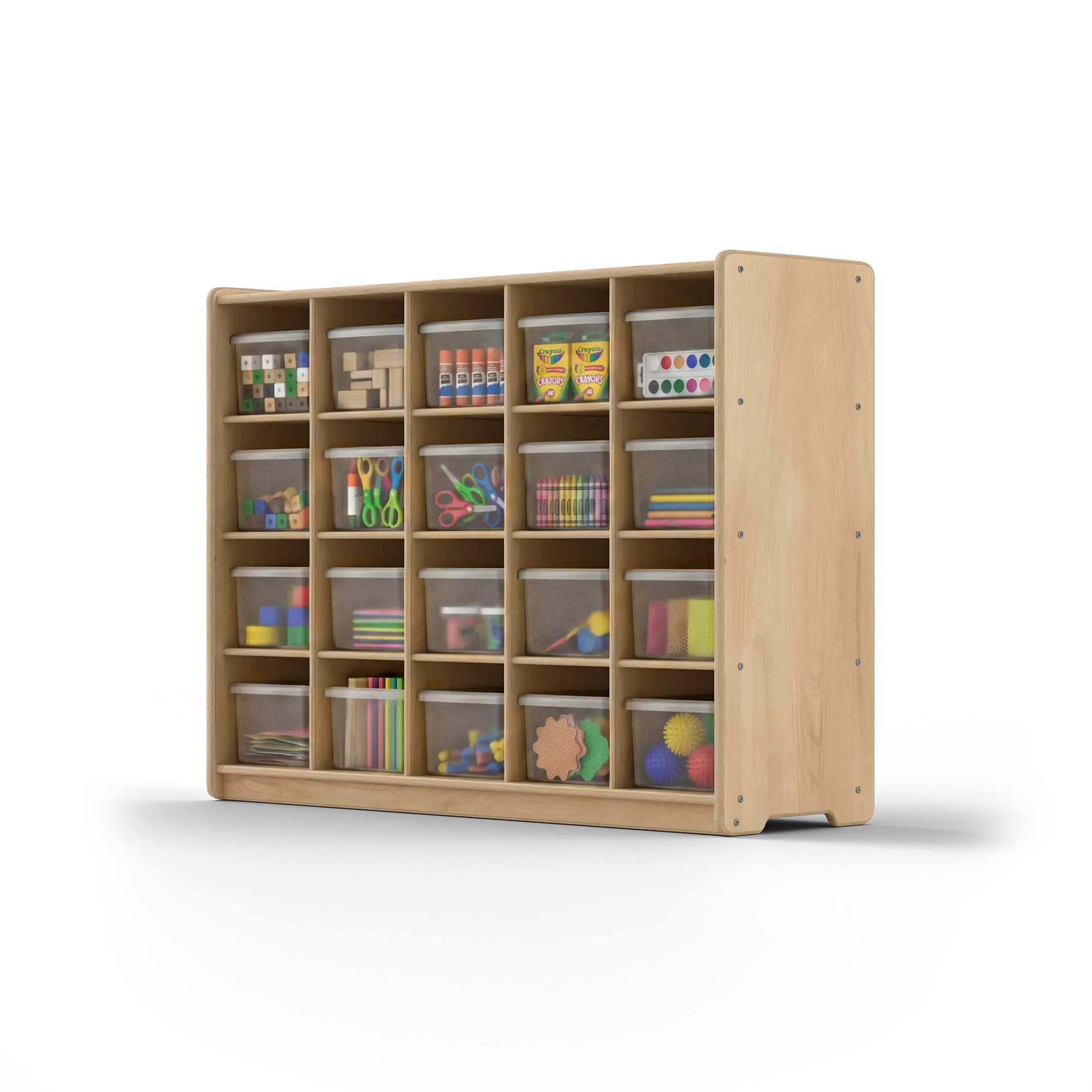 20 Section Cubby Unit - with Clear Cubby Bins Fern Kids