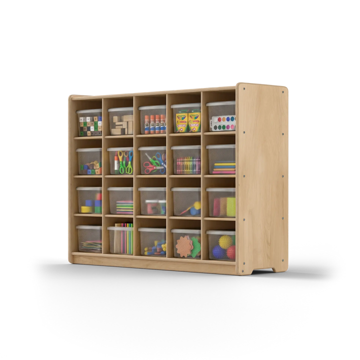 20 Section Cubby Unit - with Clear Cubby Bins Fern Kids