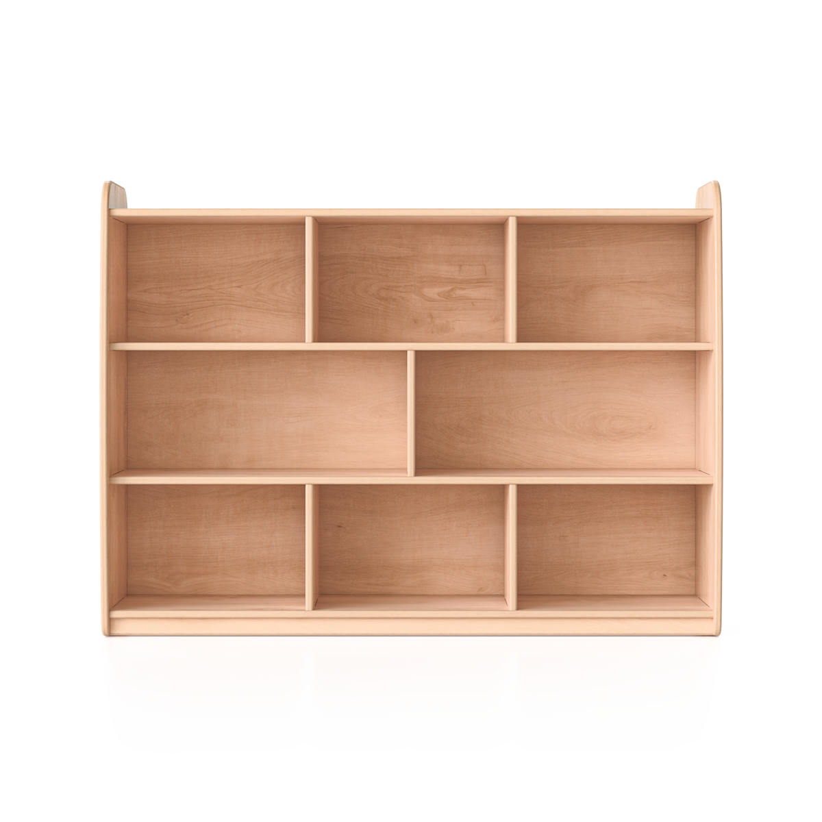 Backed Two Shelves - Long Horizontal with Vertical Dividers