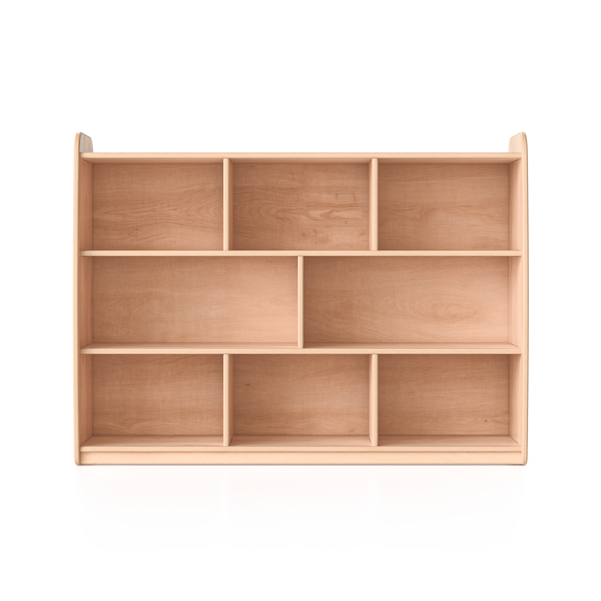 Backed Two Shelves - Long Horizontal with Vertical Dividers Fern Kids