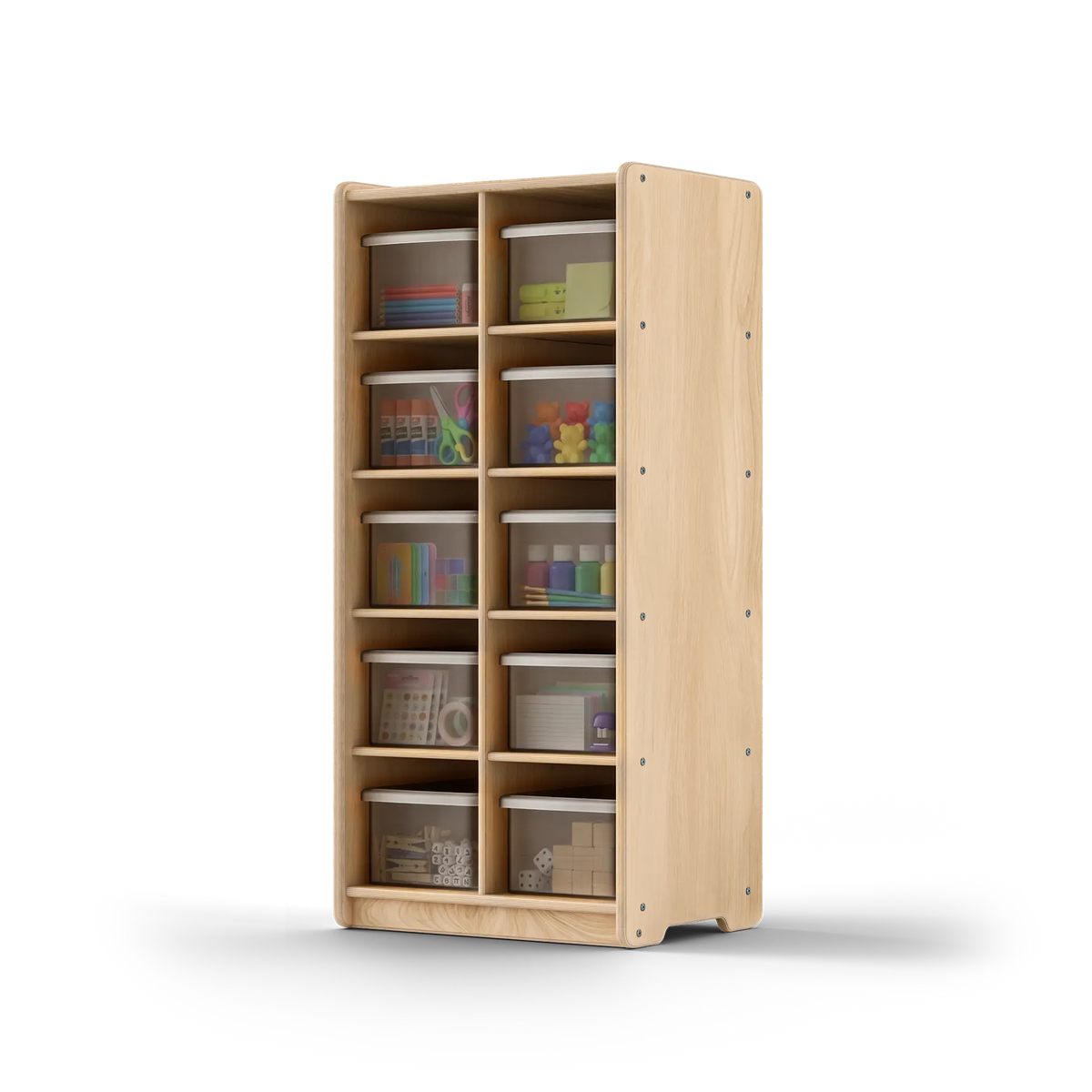 10 Section Cubby Unit - with Clear Cubby Bins