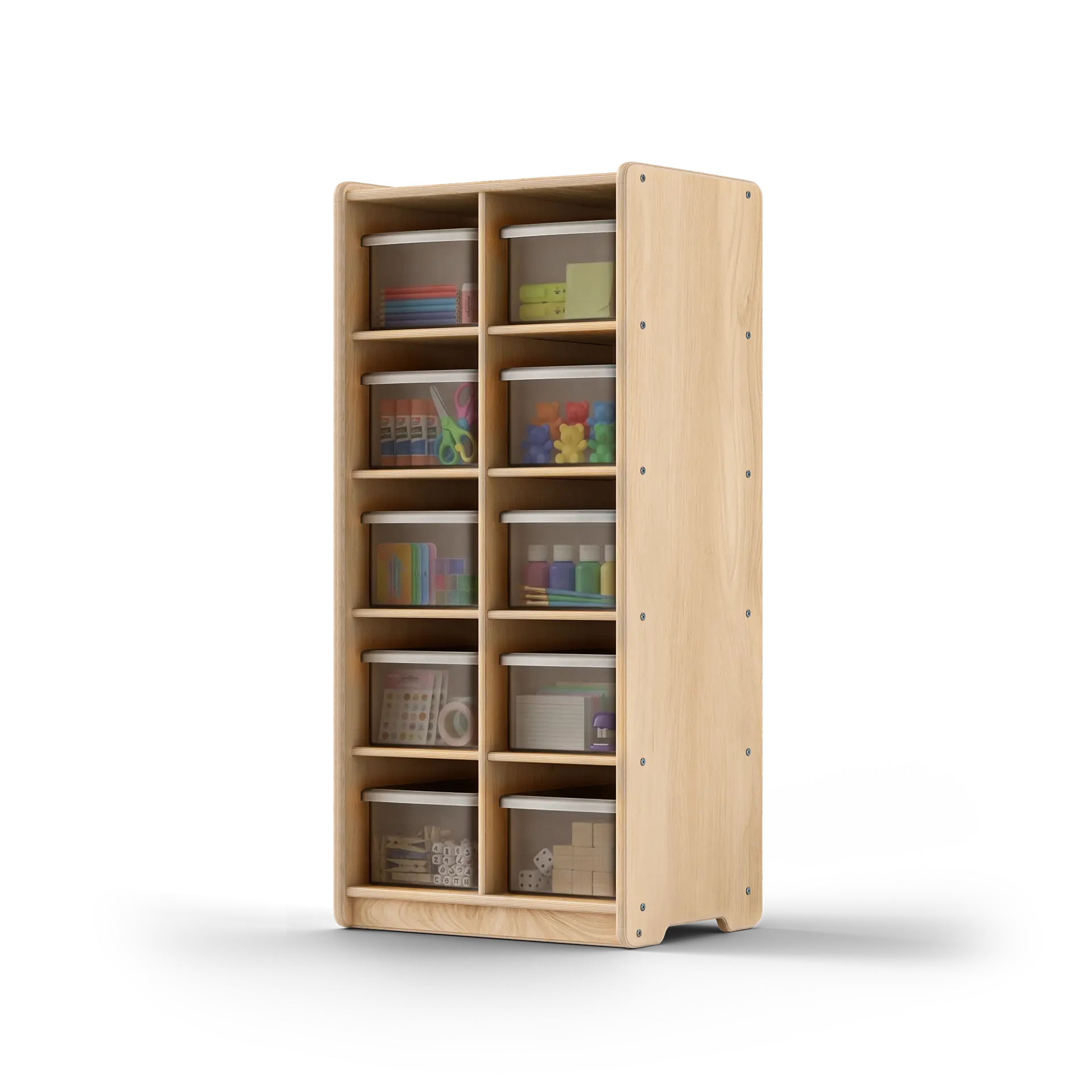 10 Section Cubby Unit - with Clear Cubby Bins Fern Kids