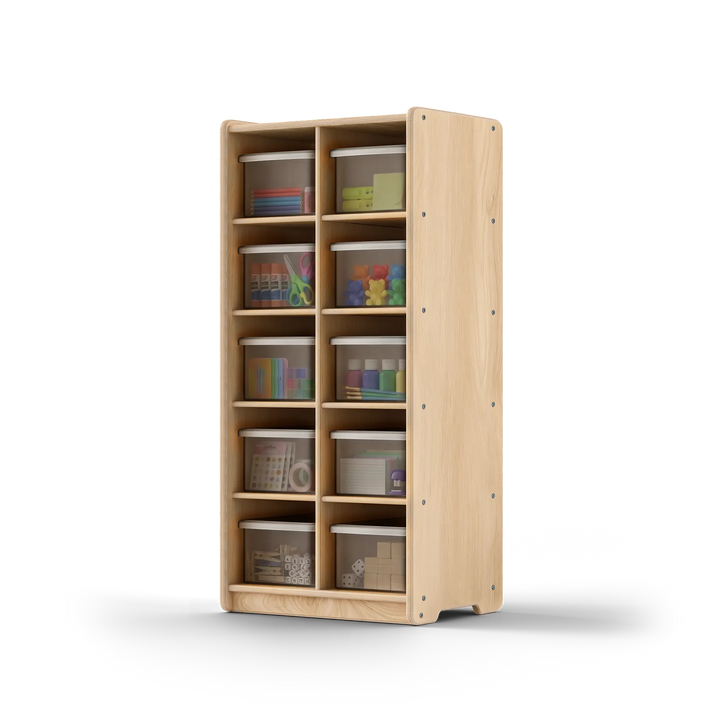 10 Section Cubby Unit - with Clear Cubby Bins Fern Kids