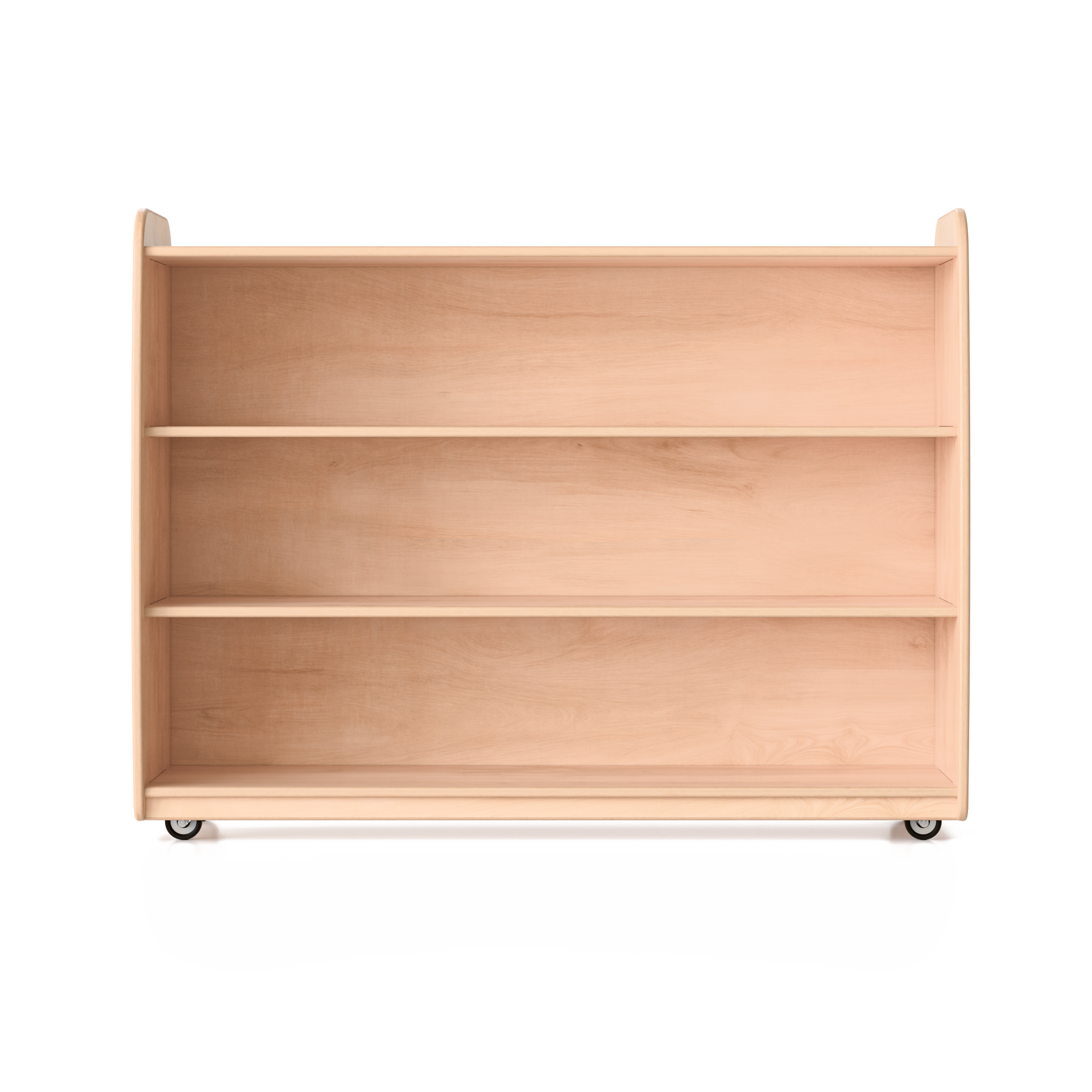 Backed Two Shelves - Long Horizontal - with Casters Fern Kids