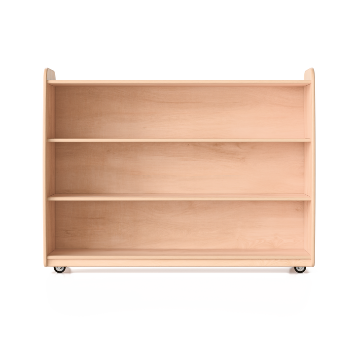Backed Two Shelves - Long Horizontal - with Casters Fern Kids