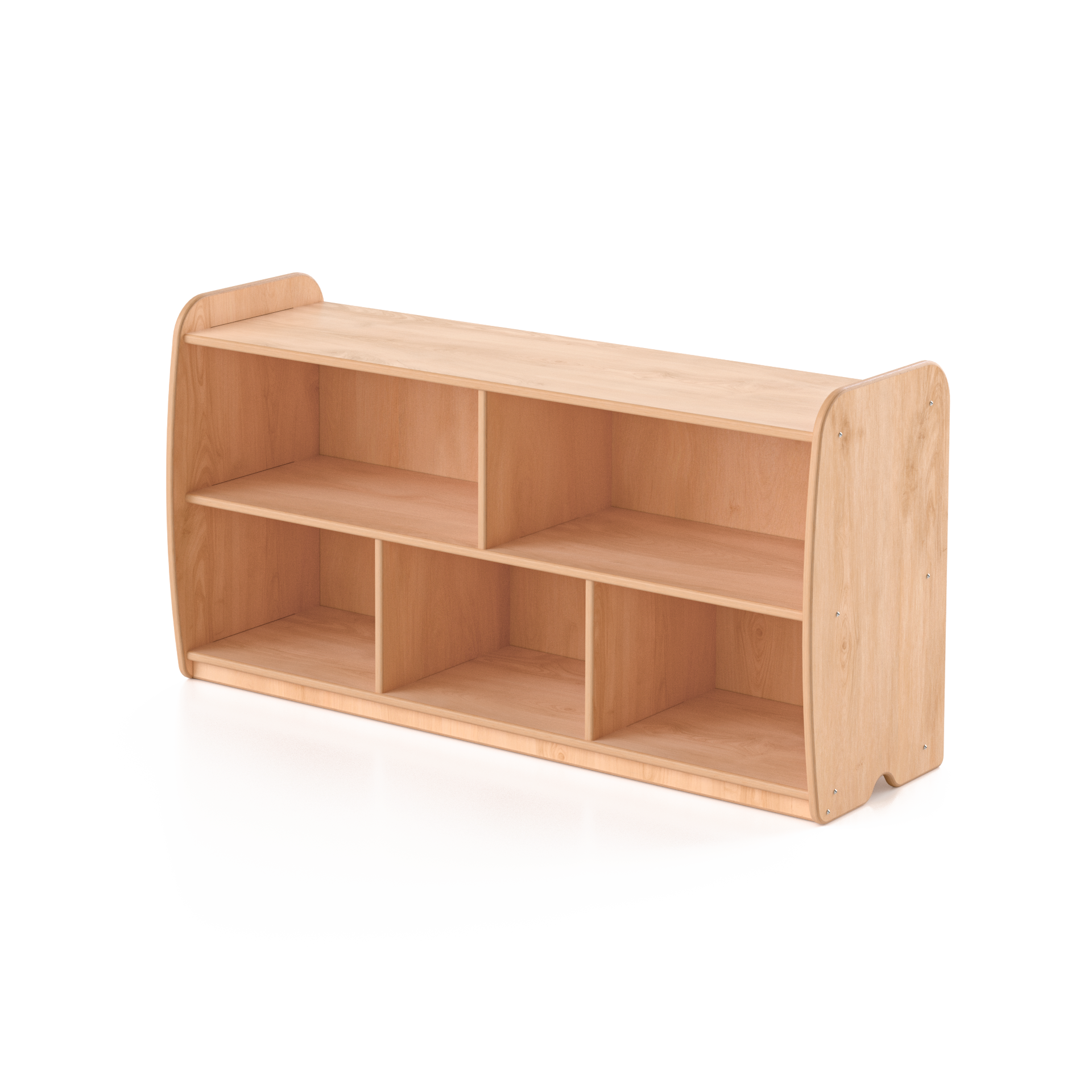 Backed One Shelf - Long Horizontal with Vertical Dividers Fern Kids