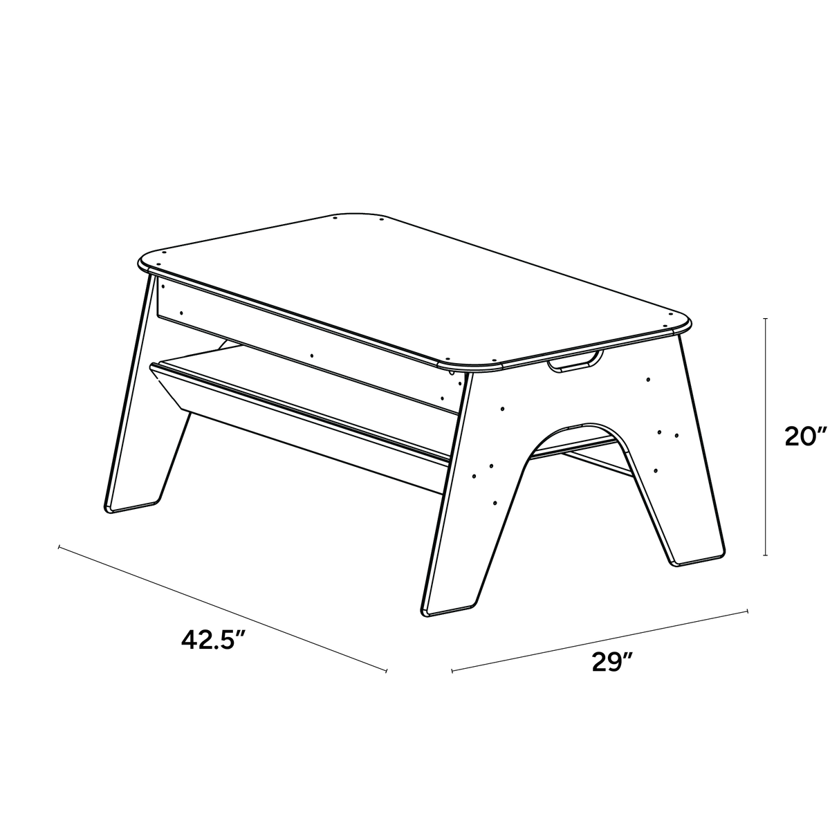 2-in-1 Light Box Table - ISO isometric view