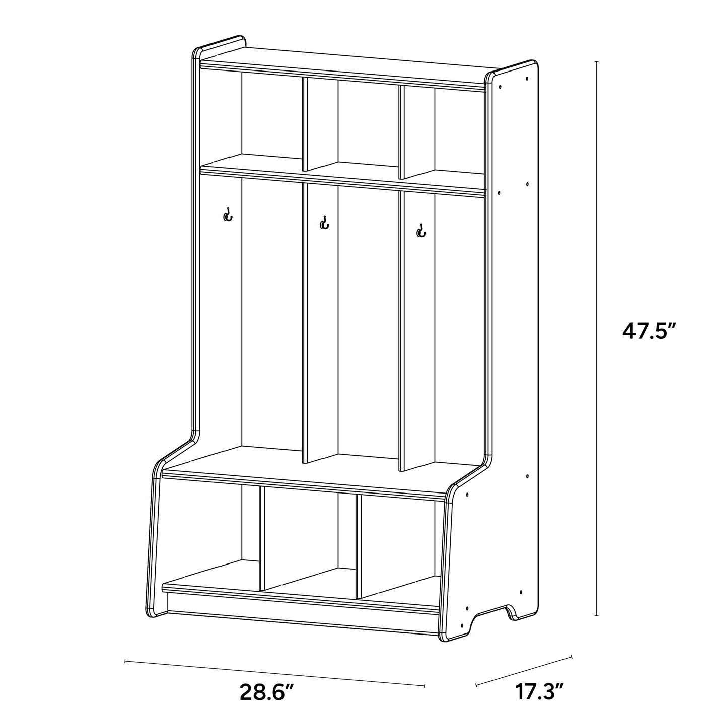 Three Section Cubby Locker - Preschool