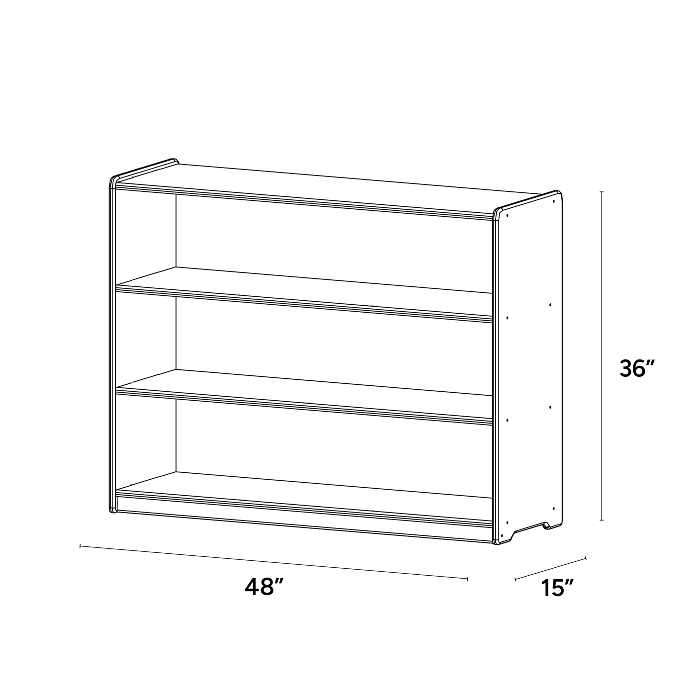 Foundation Open Long Horizontal Two Shelves