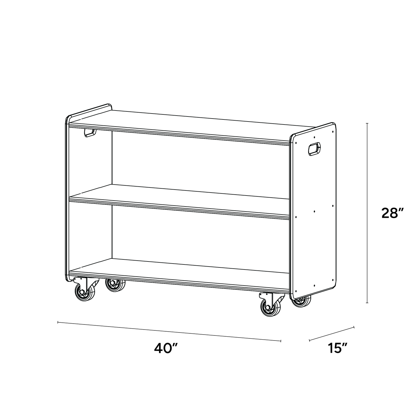 Educator Open Mobile Horizontal One Shelf