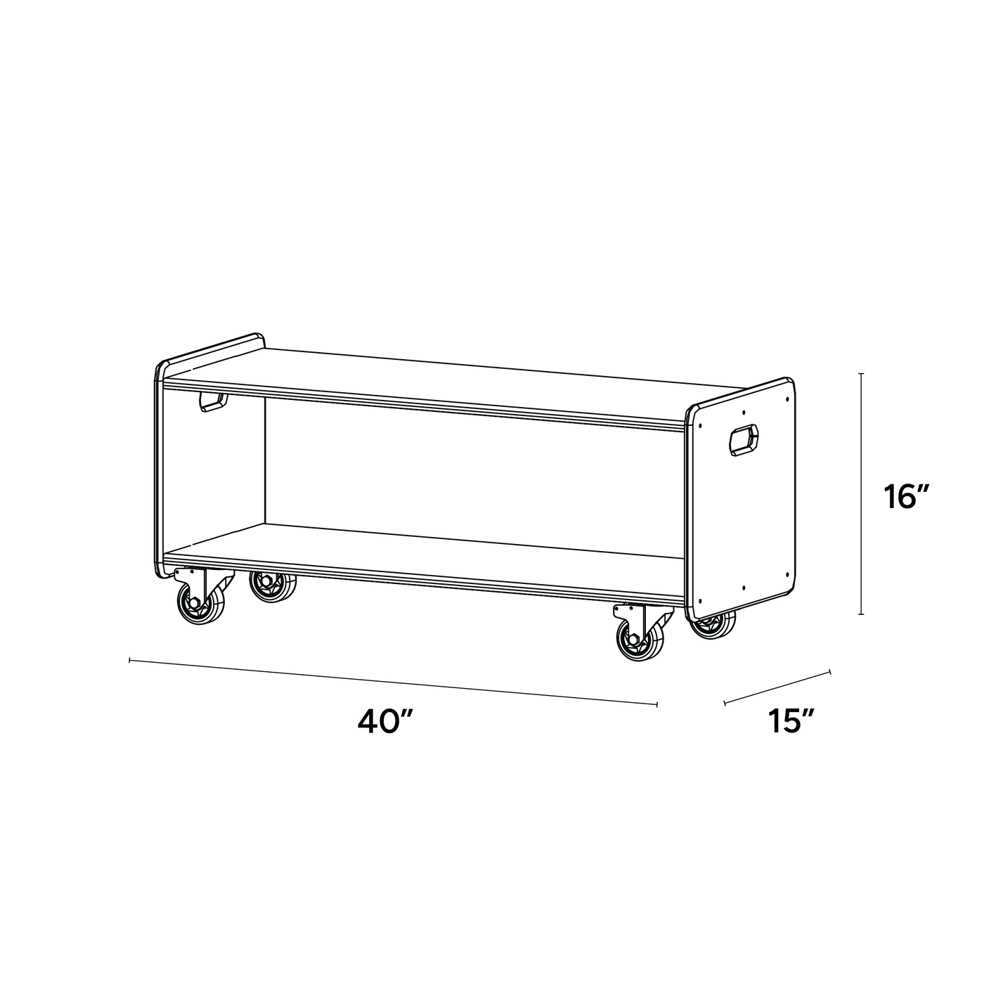 Educator Open Mobile Horizontal Short Shelf