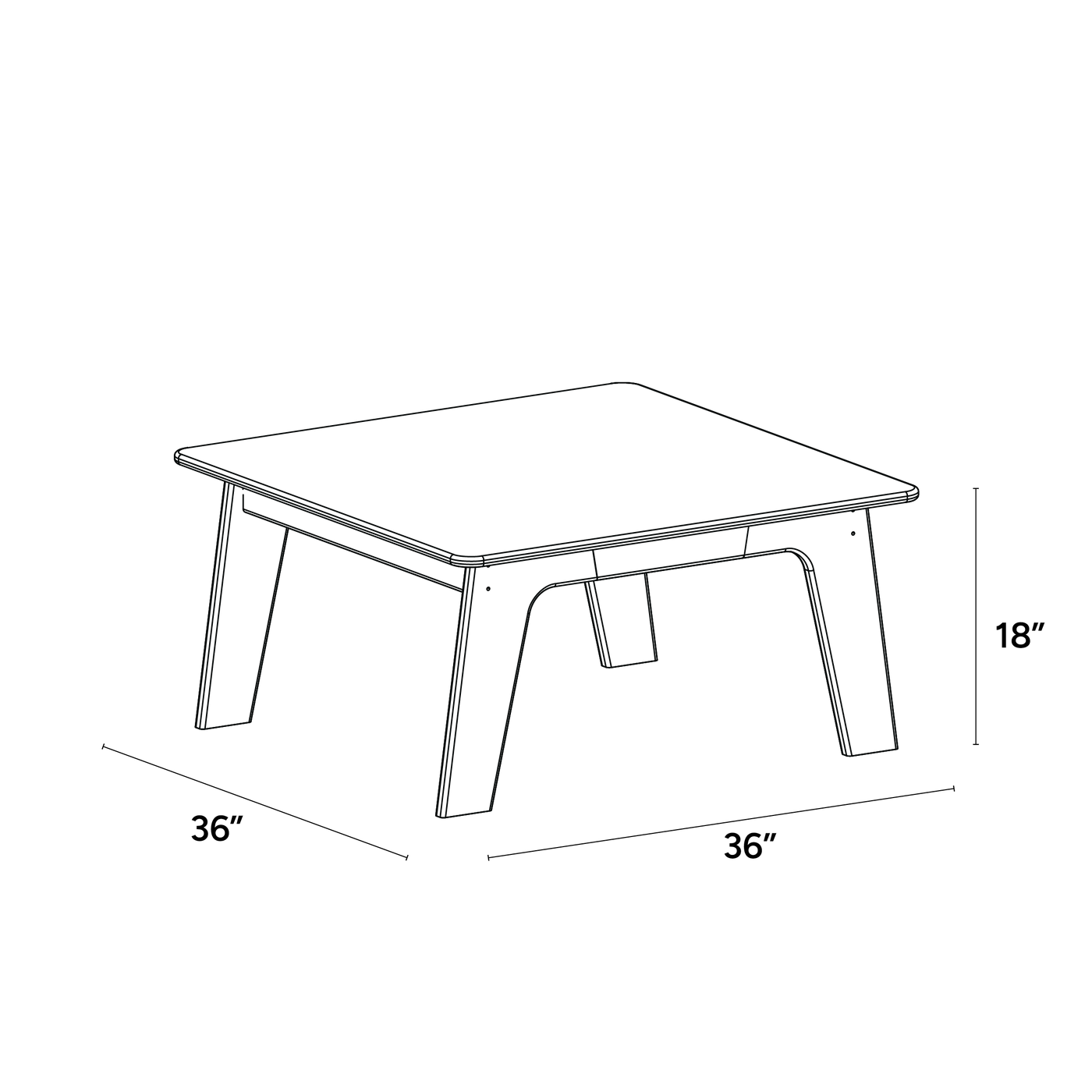 Square Top Mont Table - 36x36