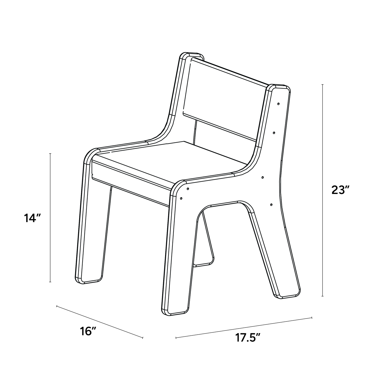 Teacher Classroom Chair - 14" Seat