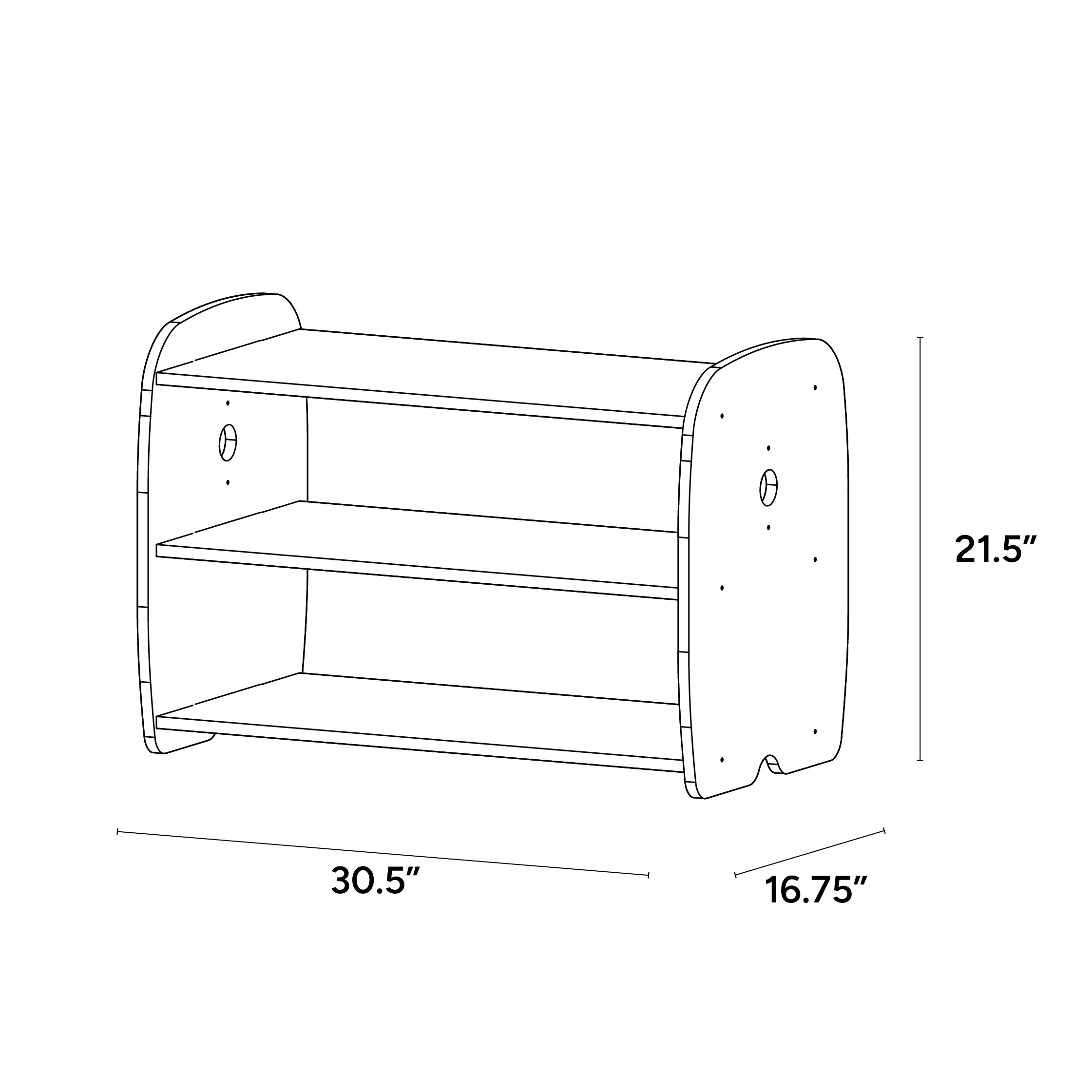 Dramatic Play Base Shelf - ISO isometric view