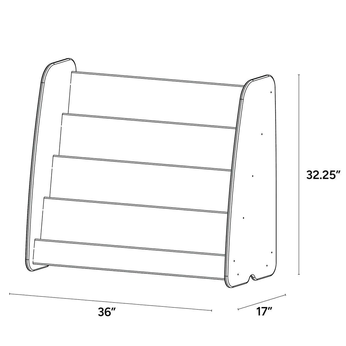 Large Book Browser - Stationary or Mobile - ISO isometric view
