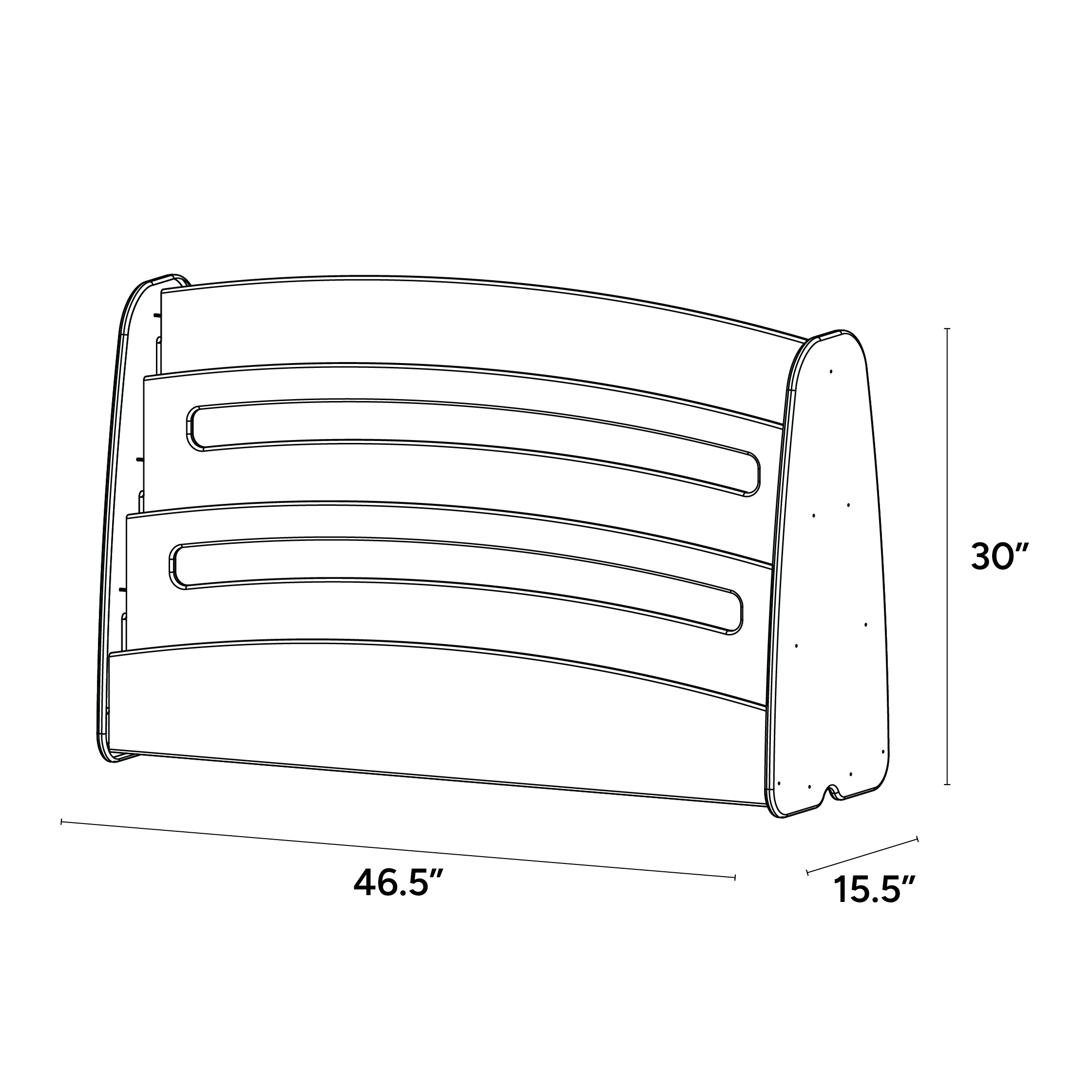 Double Sided Large Book Browser - Mobile - ISO isometric view