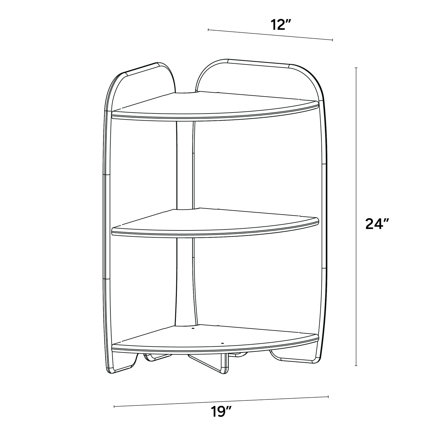 Open One Shelf - Corner Unit Curve