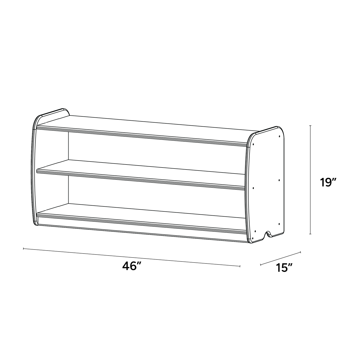 Backed One Shelf - Long Horizontal
