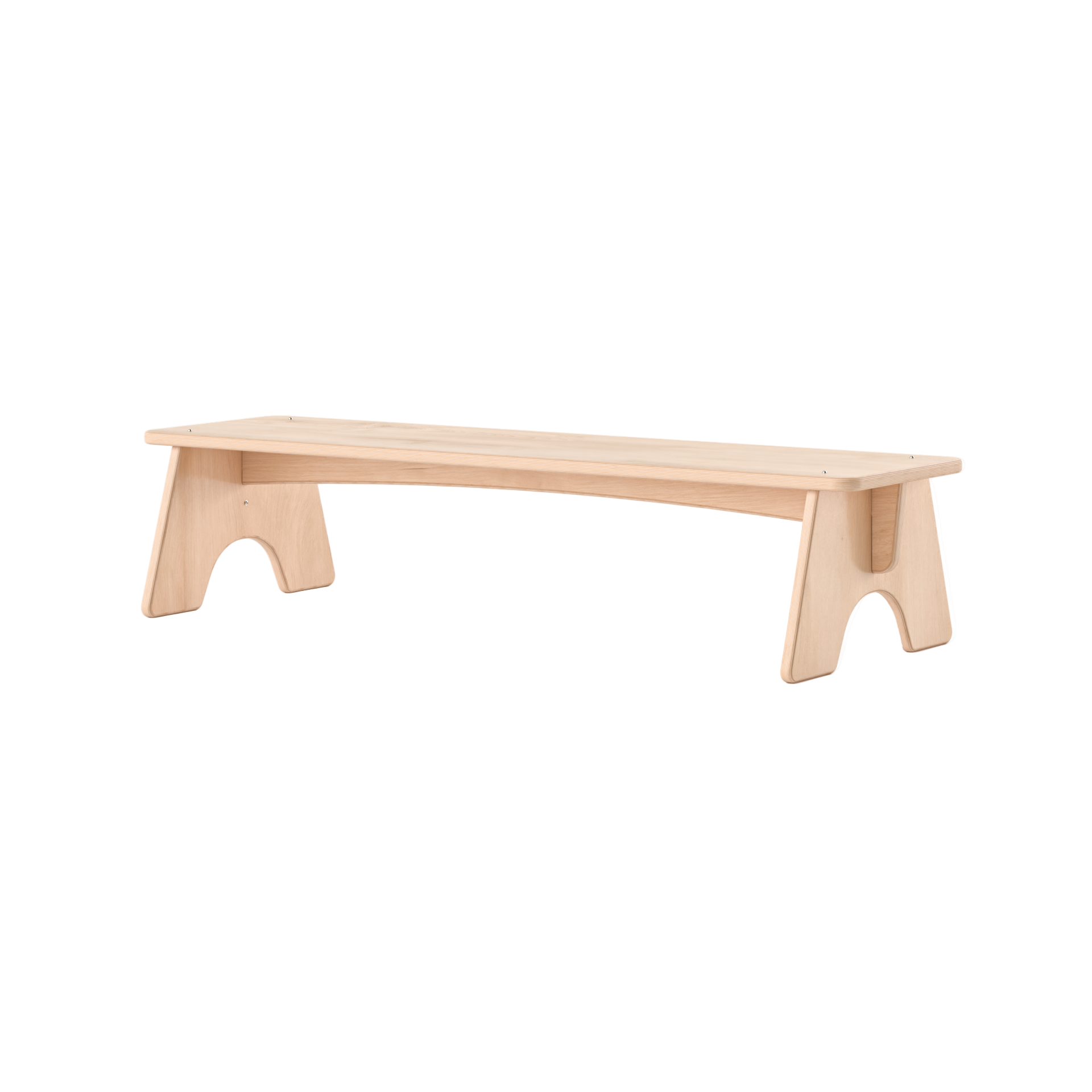 Wooden bench on a white background