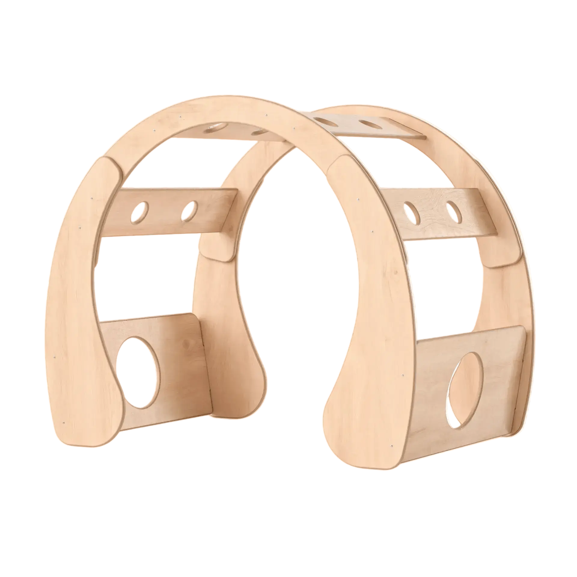 Wooden arch-shaped object on a white background