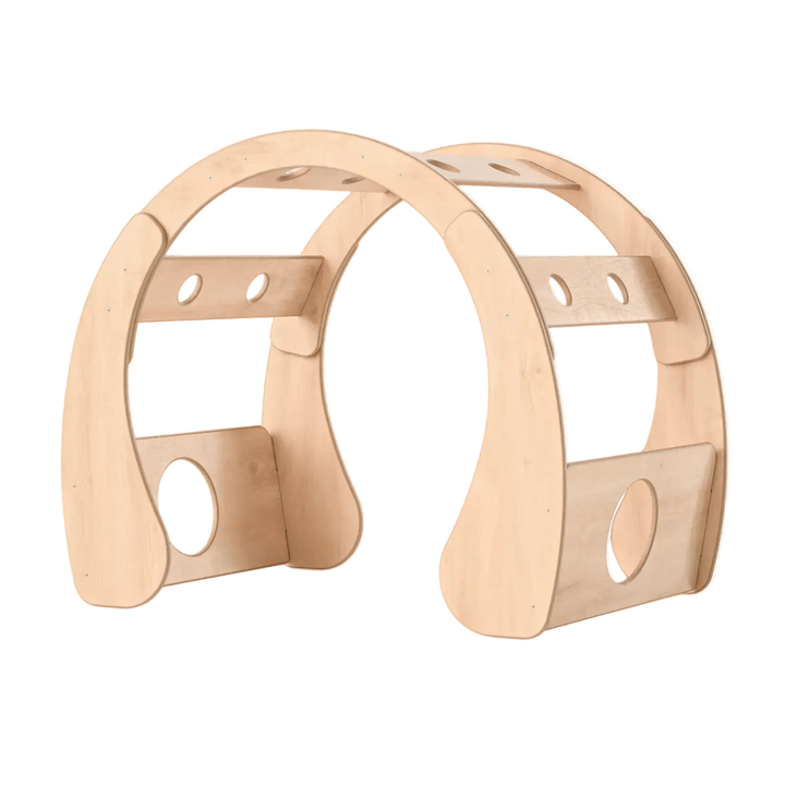 Wooden arch-shaped object on a white background