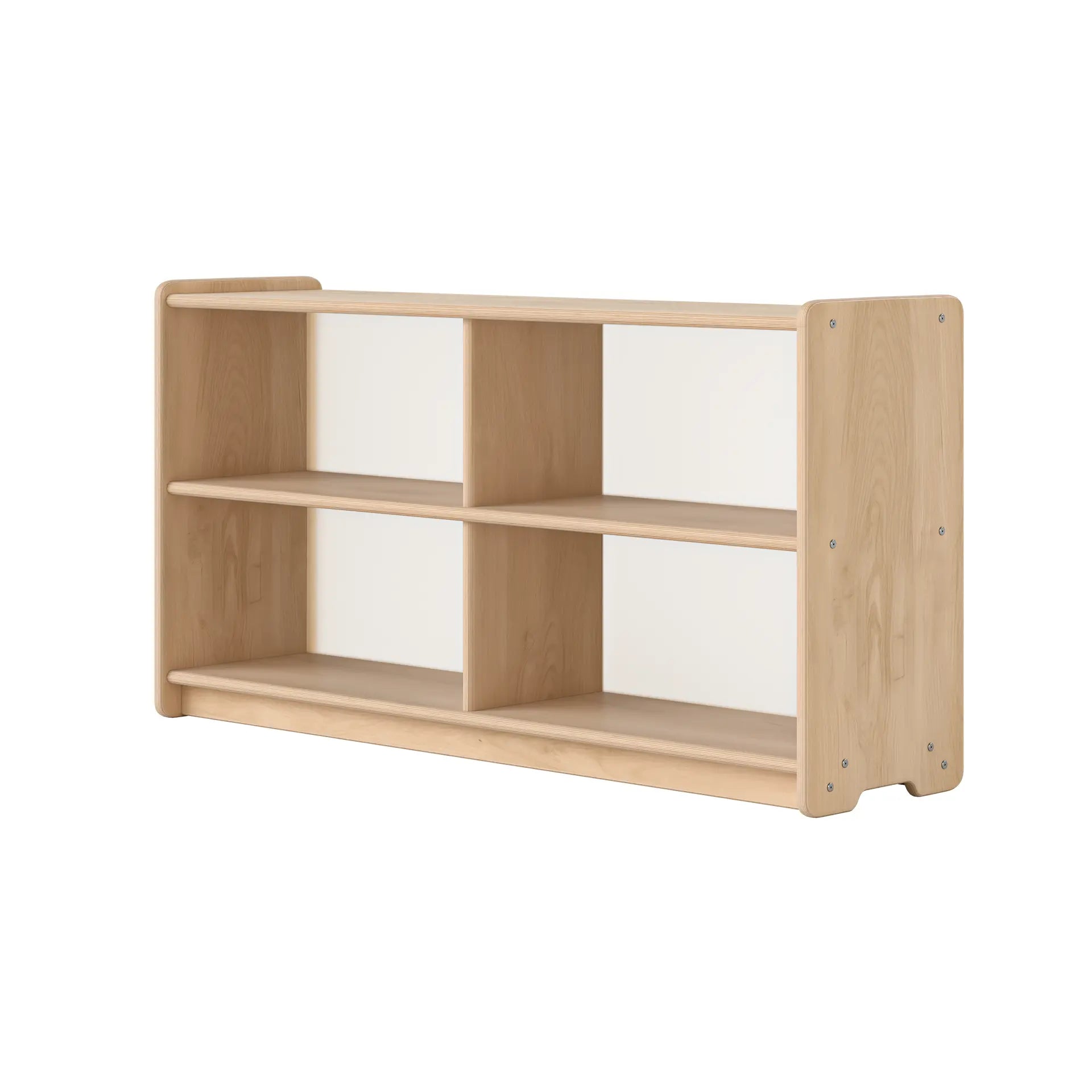 Foundation Acrylic Backed Long Horizontal Four Section One Shelf w/Vertical Dividers Fern Kids
