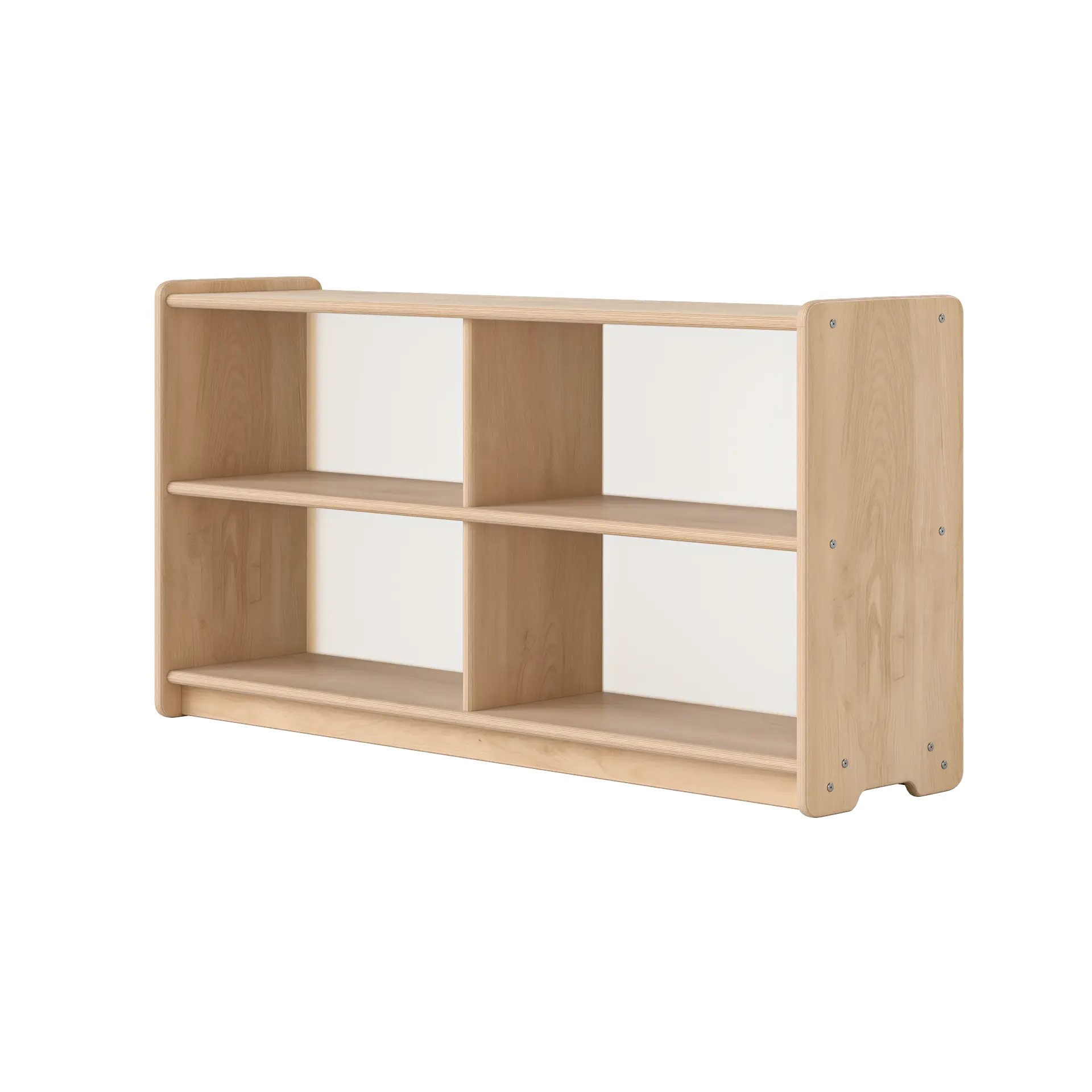 Foundation Acrylic Backed Long Horizontal Four Section One Shelf w/Vertical Dividers Fern Kids
