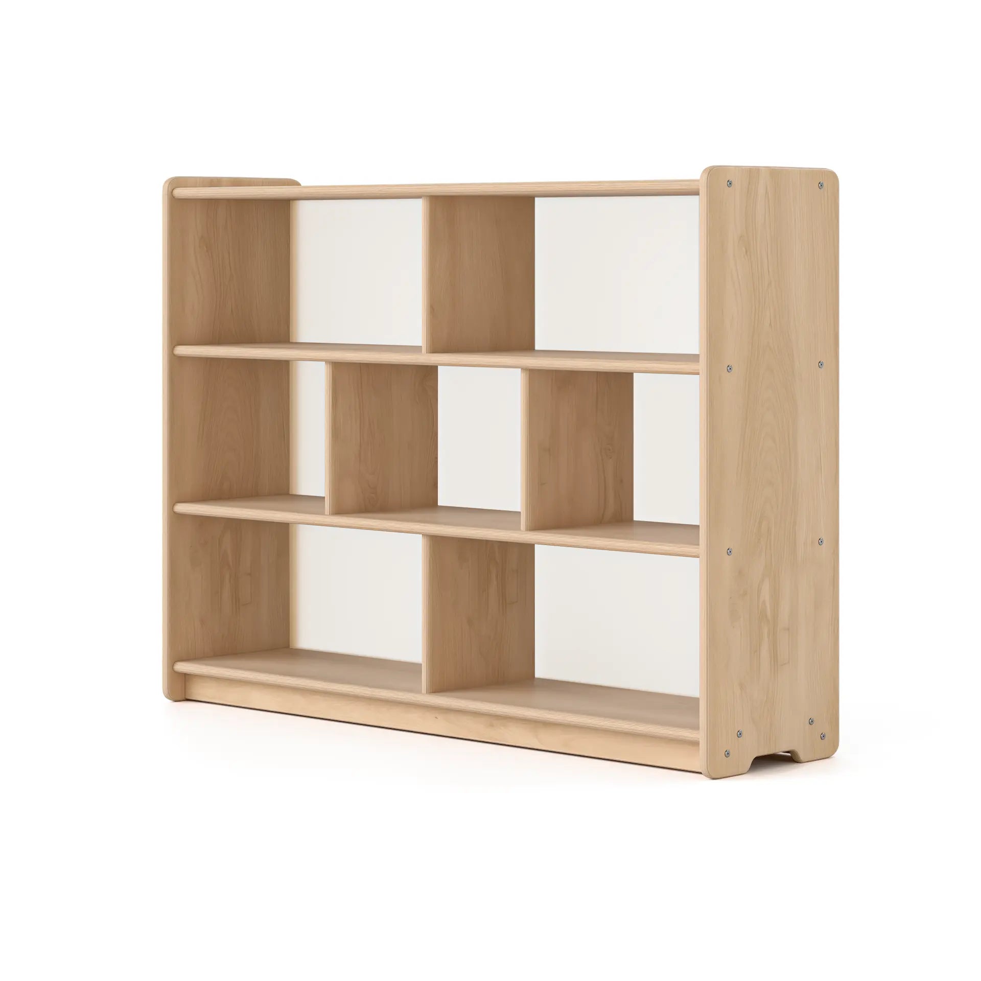 Foundation Acrylic Backed Long Horizontal Two Shelves with Vertical Dividers Fern Kids