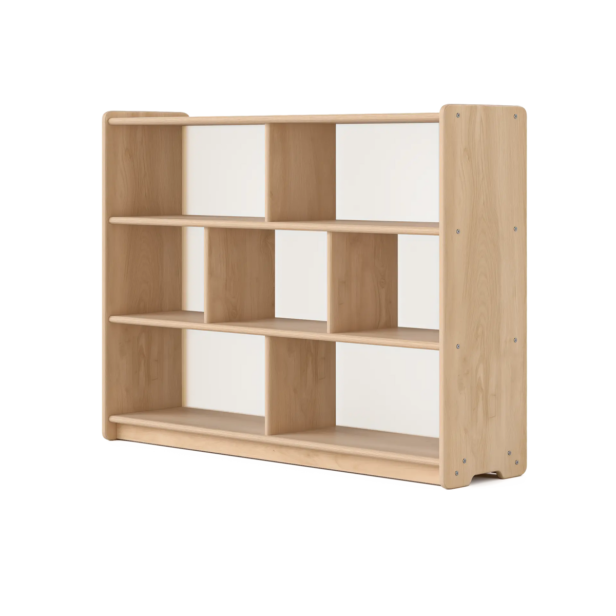 Foundation Acrylic Backed Long Horizontal Two Shelves with Vertical Dividers