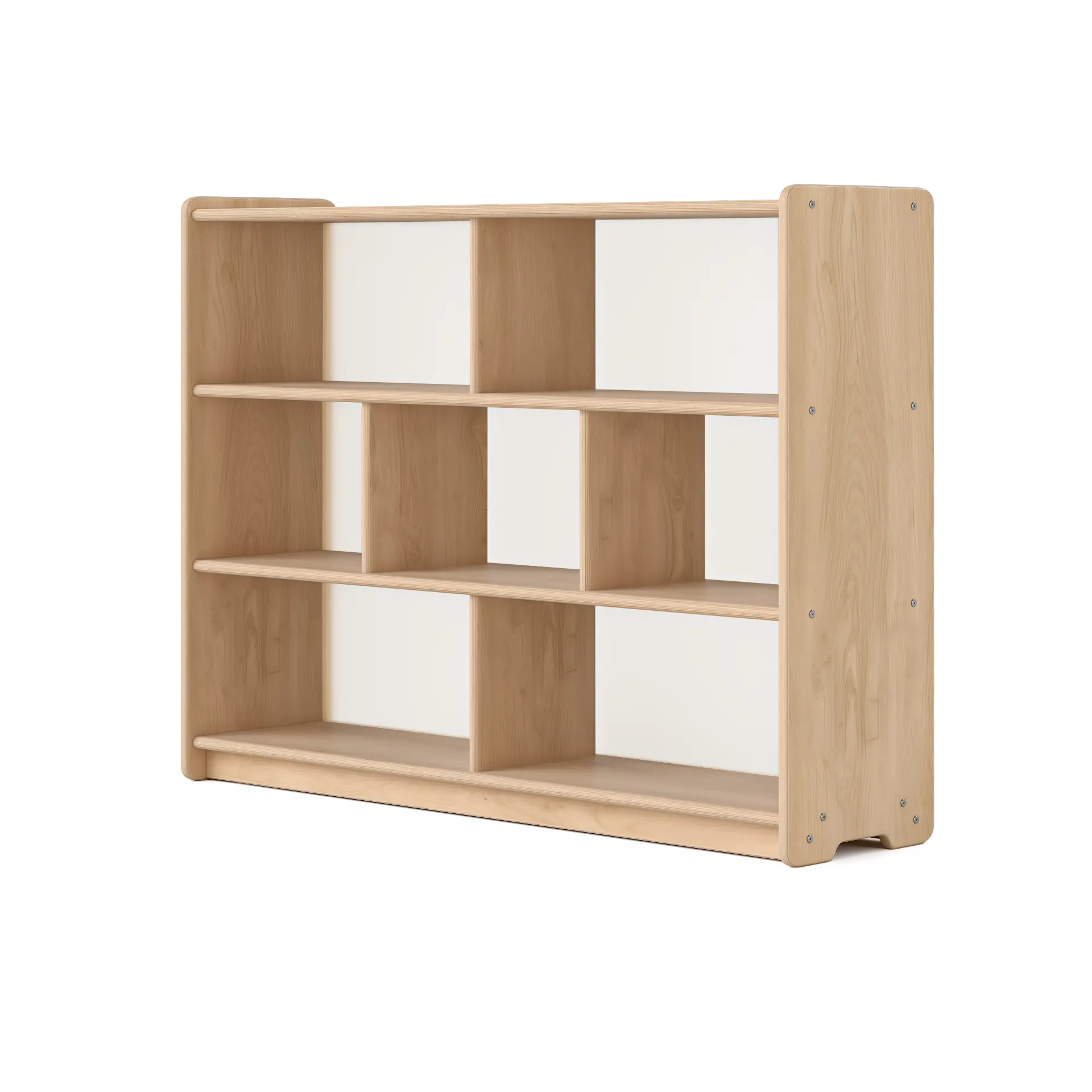 Foundation Acrylic Backed Long Horizontal Two Shelves with Vertical Dividers Fern Kids