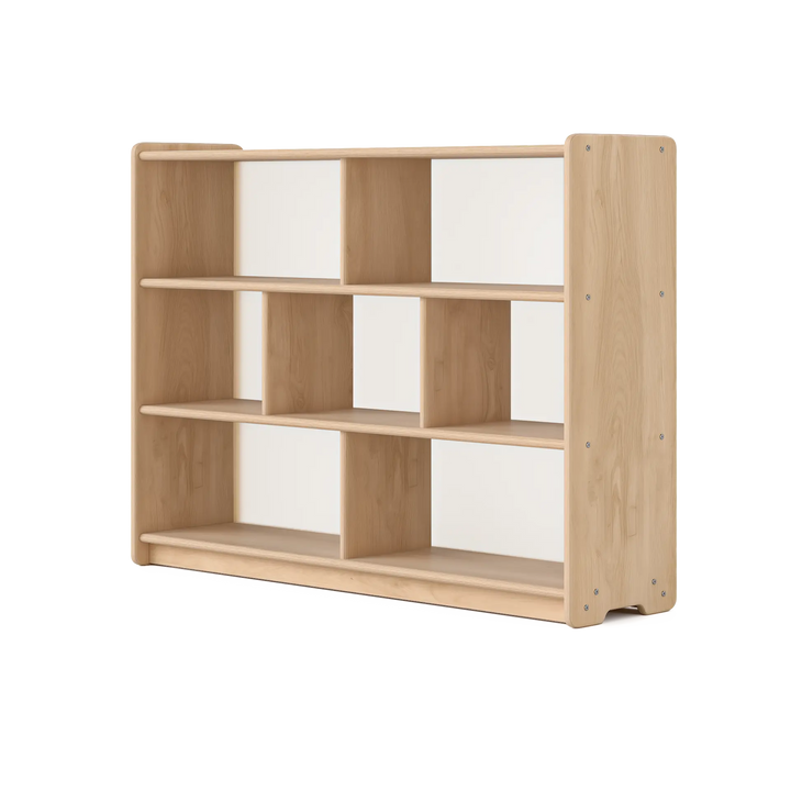 Foundation Acrylic Backed Long Horizontal Two Shelves with Vertical Dividers Fern Kids