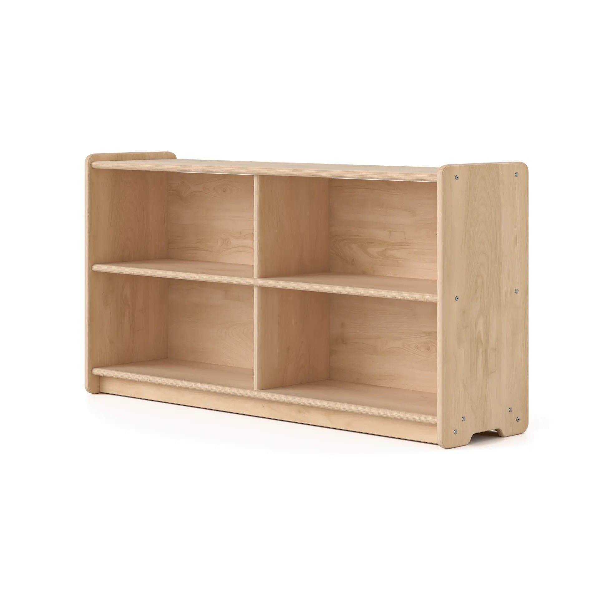 Foundation Birch Backed Long Horizontal Four Section One Shelf w/Vertical Dividers Fern Kids