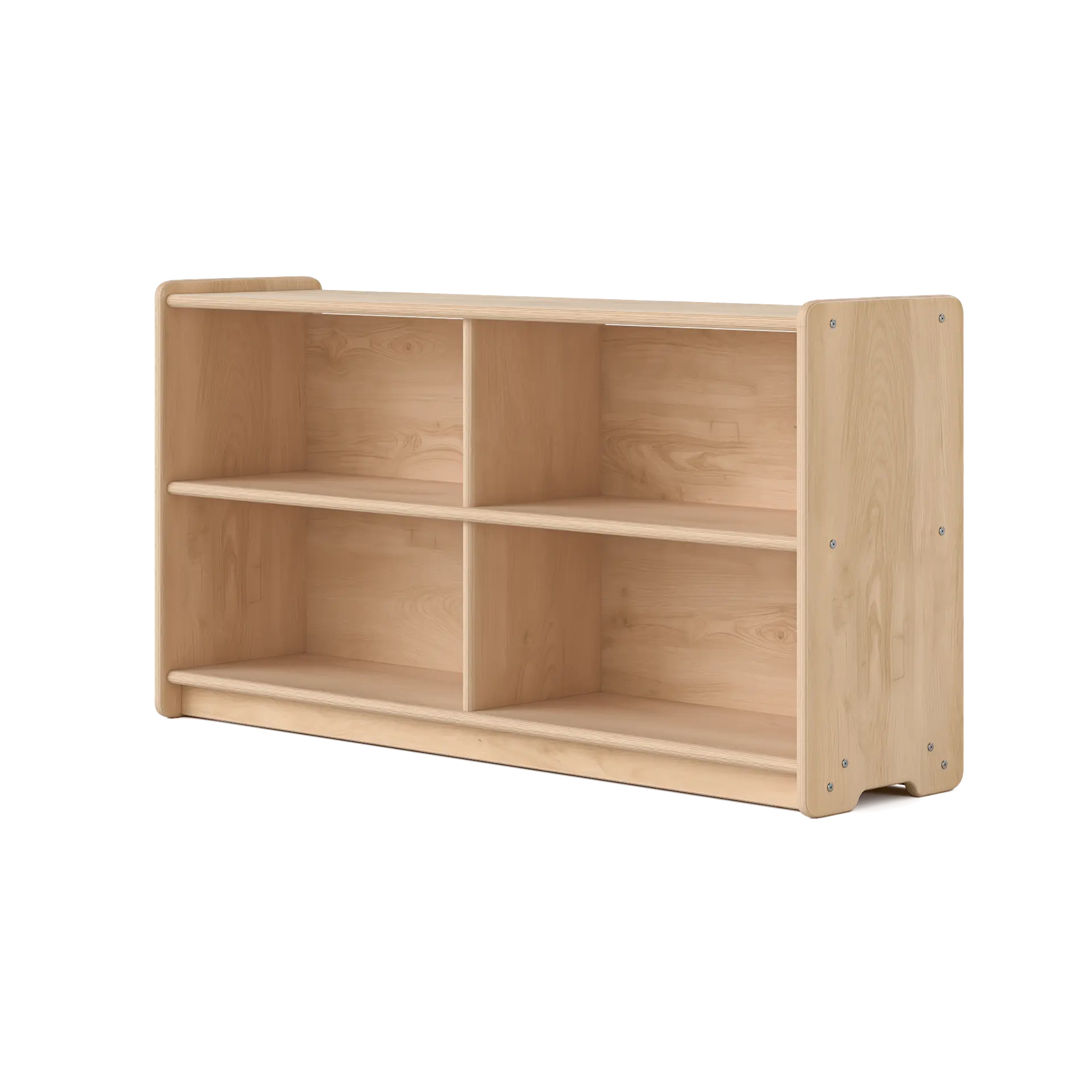 Foundation Birch Backed Long Horizontal Four Section One Shelf w/Vertical Dividers Fern Kids