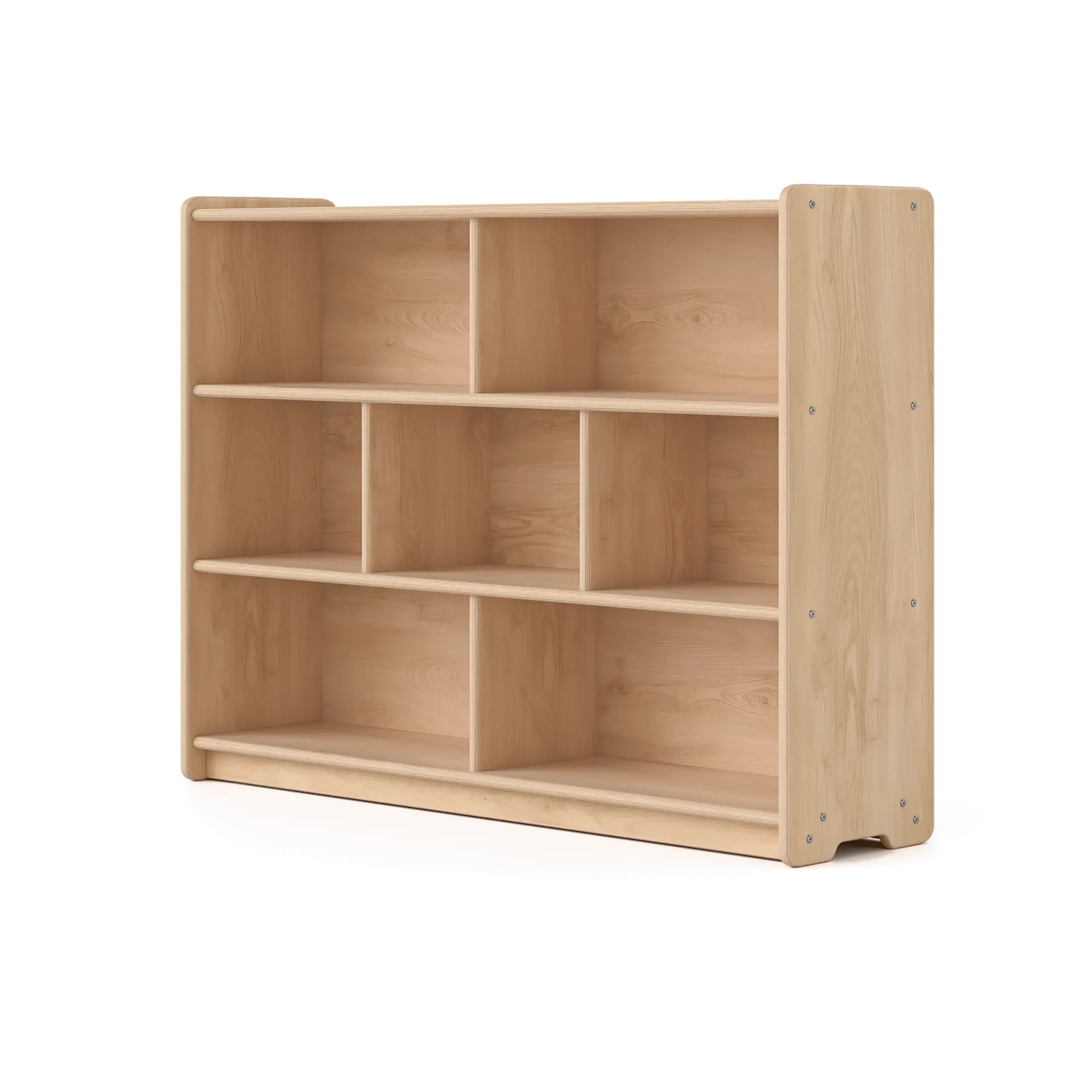 Foundation Birch Backed Long Horizontal Two Shelves with Vertical Dividers Fern Kids