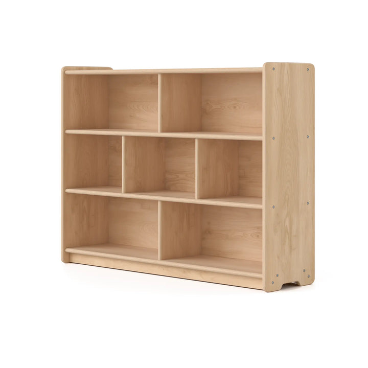Foundation Birch Backed Long Horizontal Two Shelves with Vertical Dividers Fern Kids