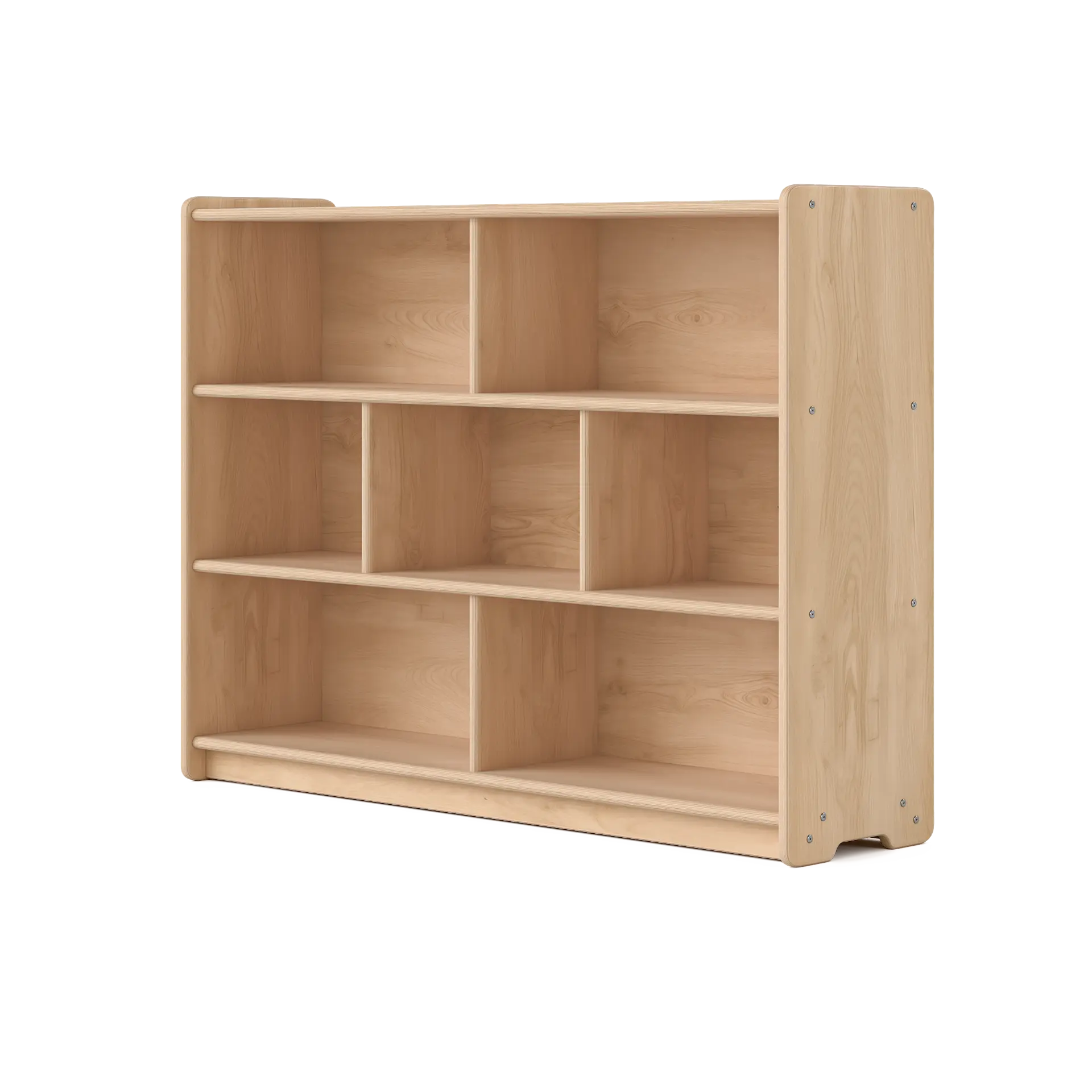 Foundation Birch Backed Long Horizontal Two Shelves with Vertical Dividers Fern Kids