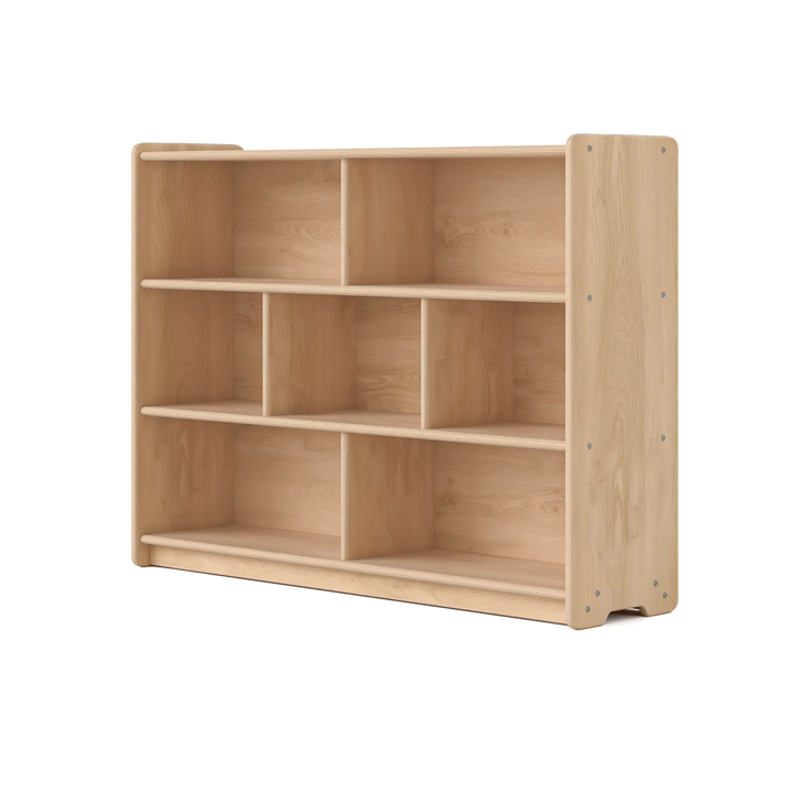 Foundation Birch Backed Long Horizontal Two Shelves with Vertical Dividers Fern Kids