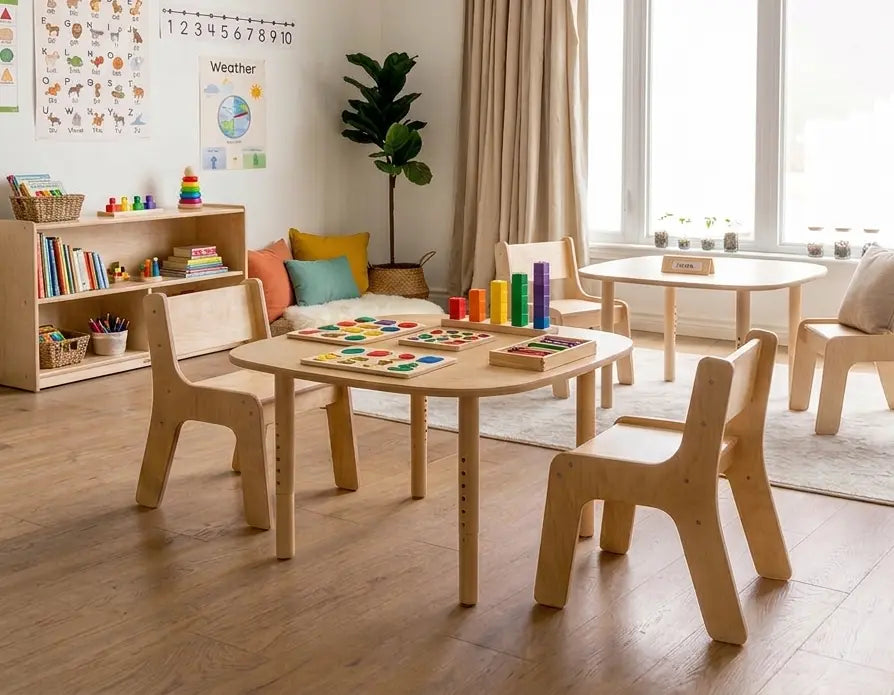 Adjustable Height Round Top Table - 32" Diameter Fern Kids