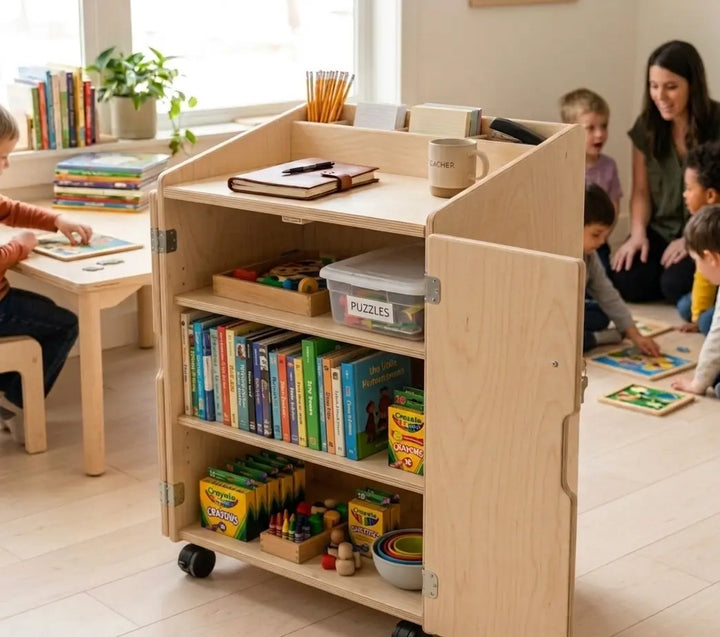 Locking Multi Storage Cart - with Casters Fern Kids