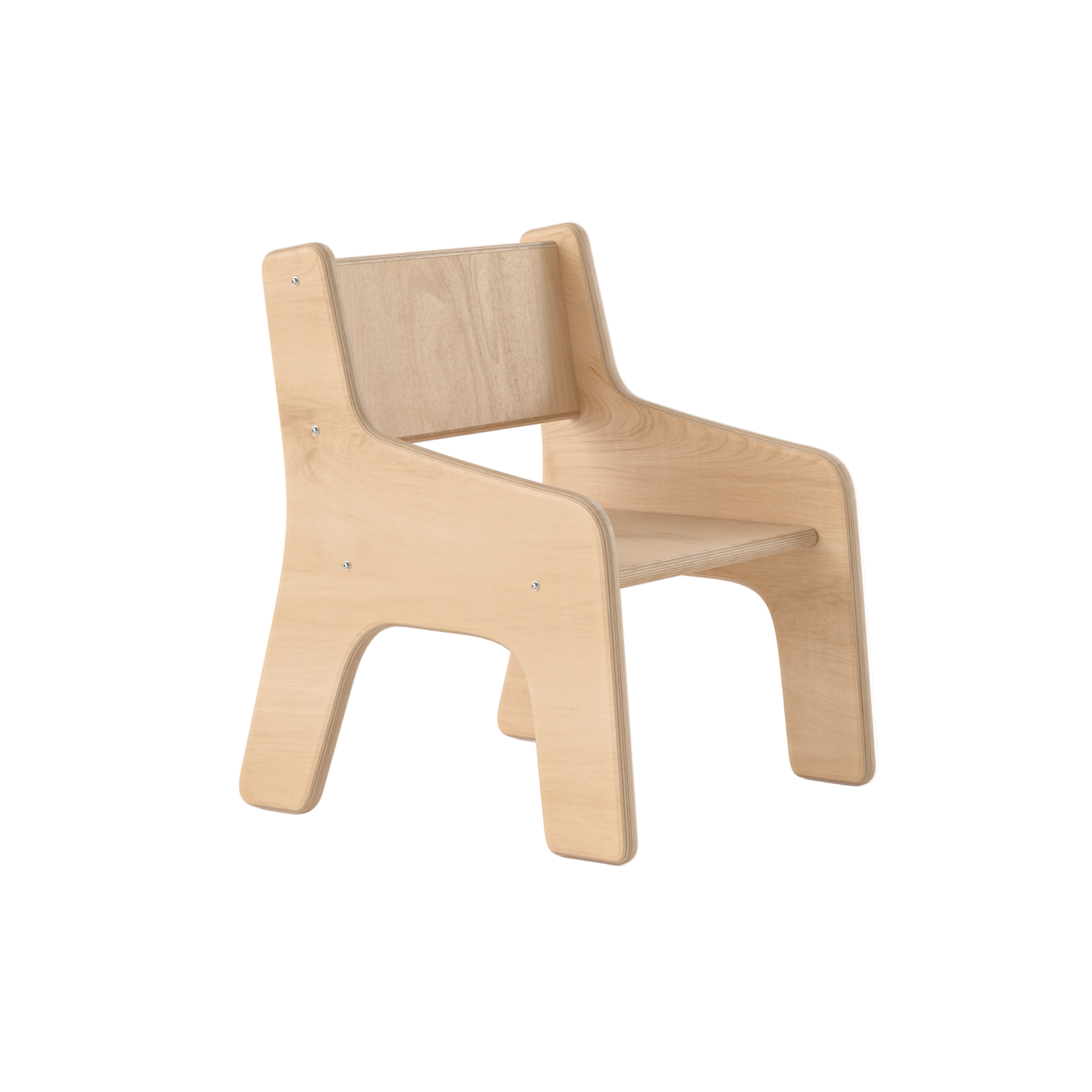Wooden chair on a white background