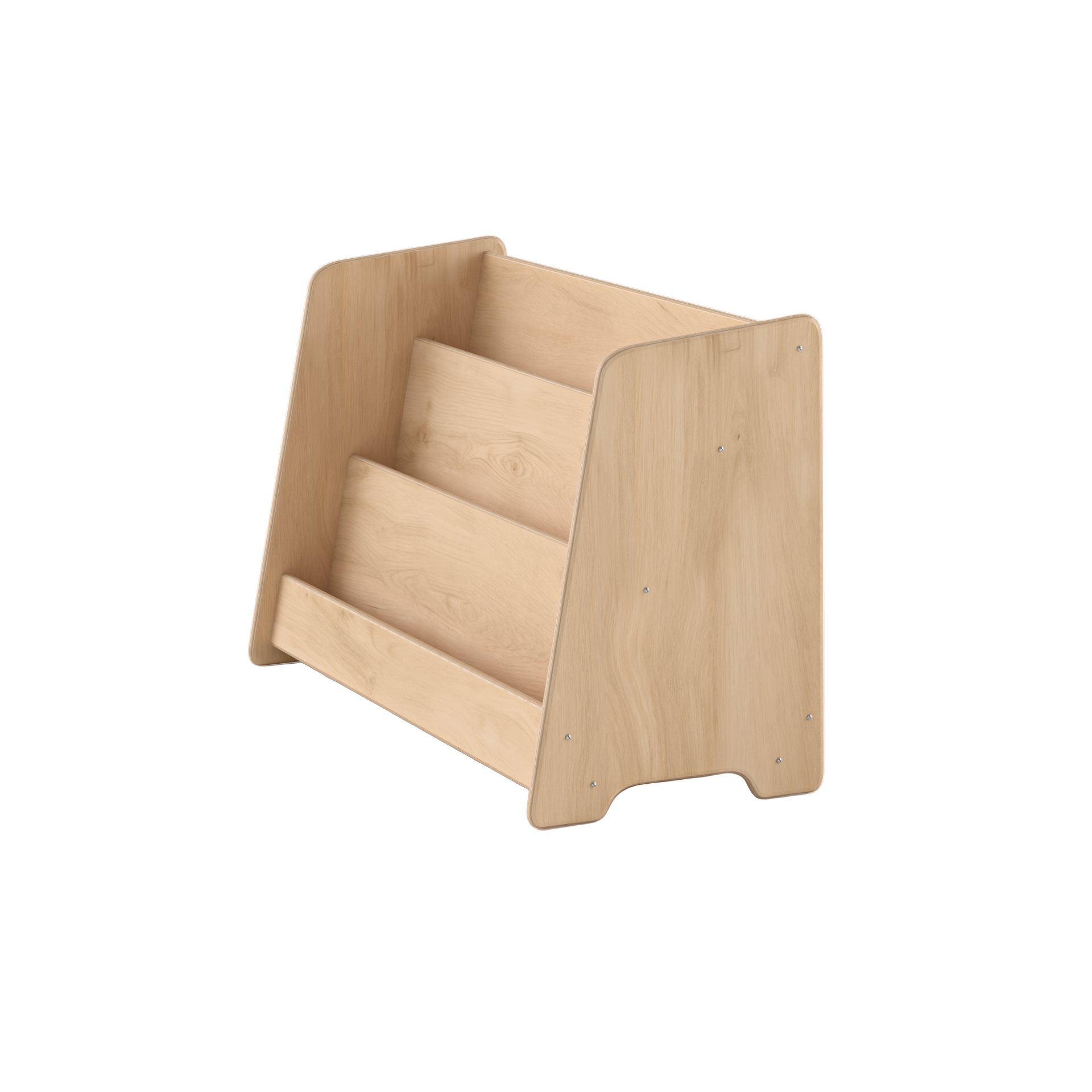 Wooden magazine rack on a white background