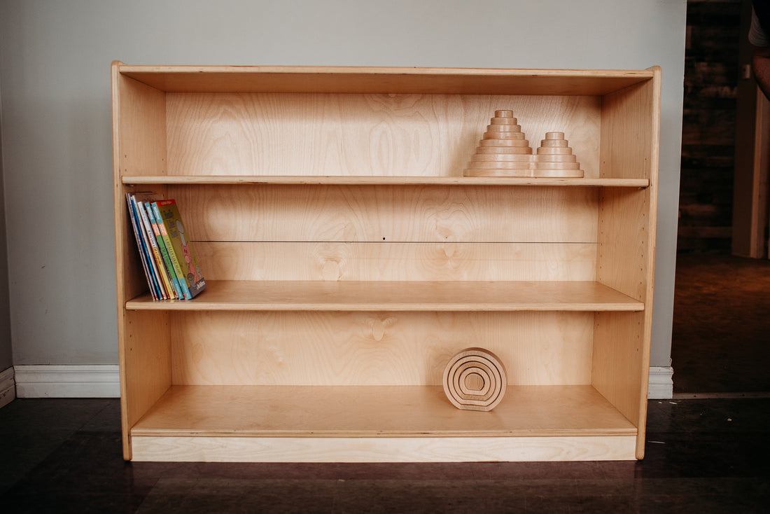 Montessori Shelf - 36X48X15 - Adjustable Shelves, Wood Backing