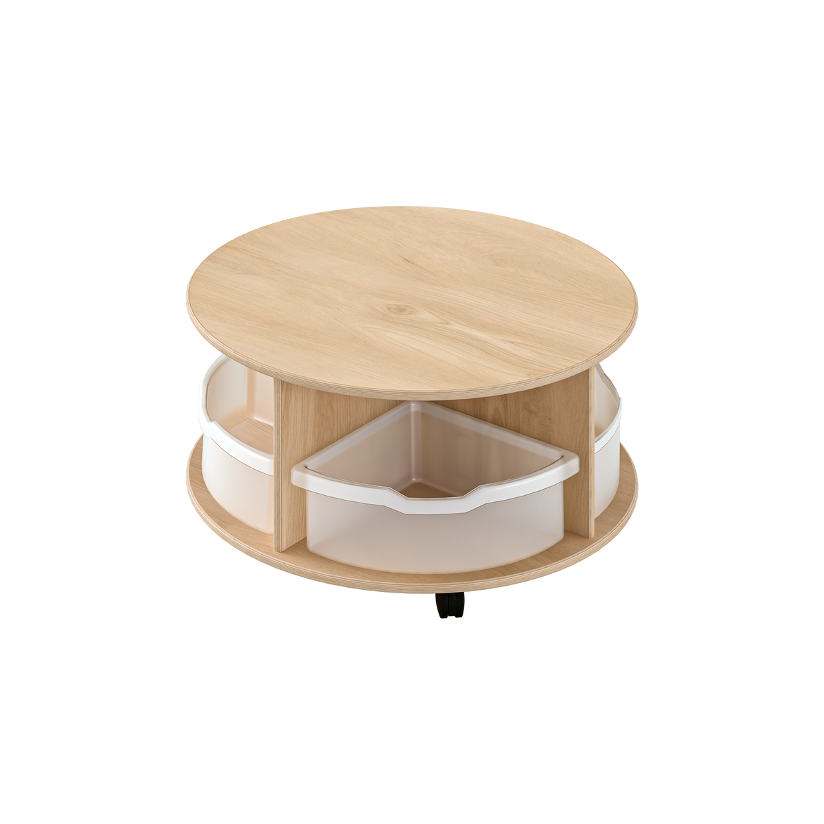 Short Circular Mobile Storage Table