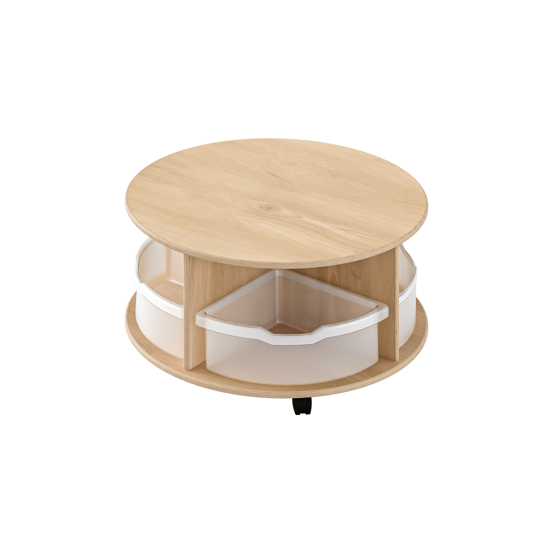 Short Circular Mobile Storage Table