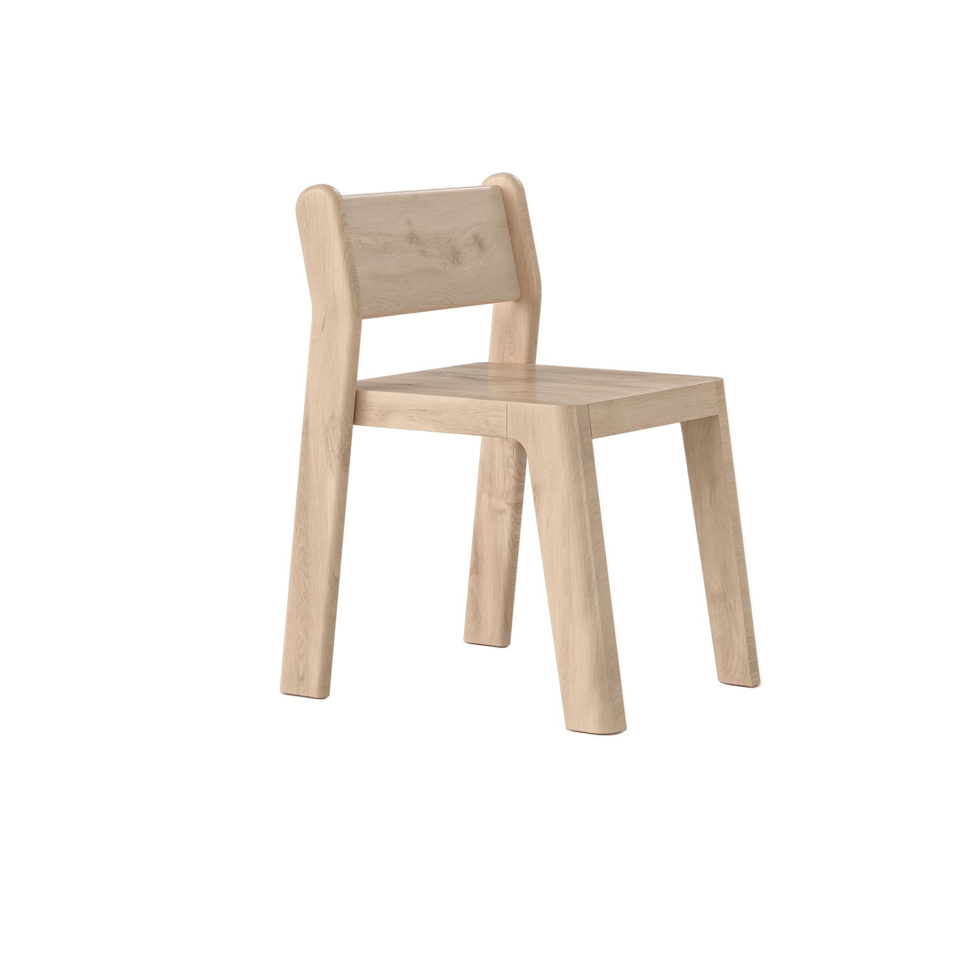 Wooden chair on a white background