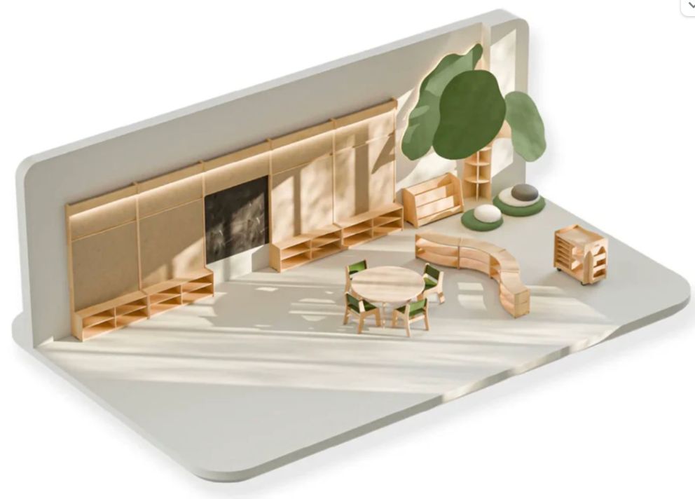 Classroom layout featuring Fern Kids furniture