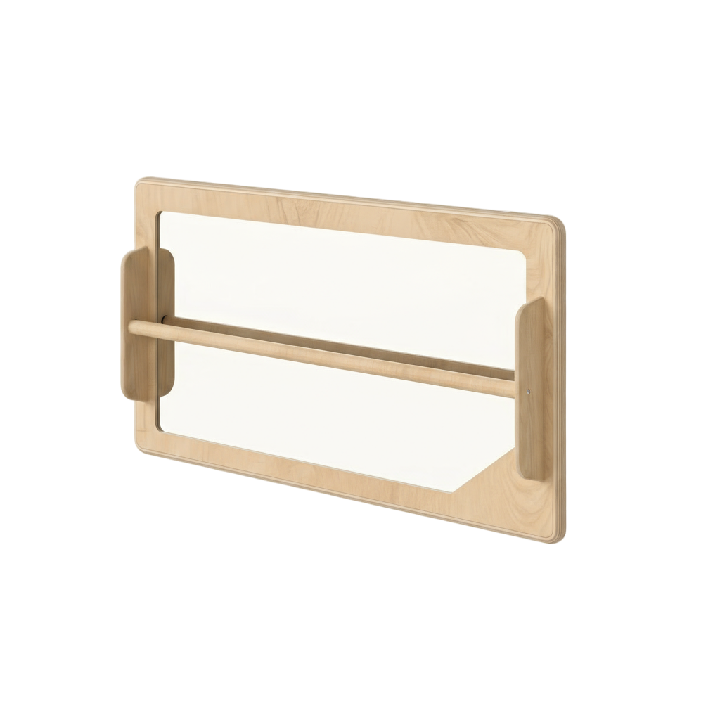 Wooden wall-mounted mirror