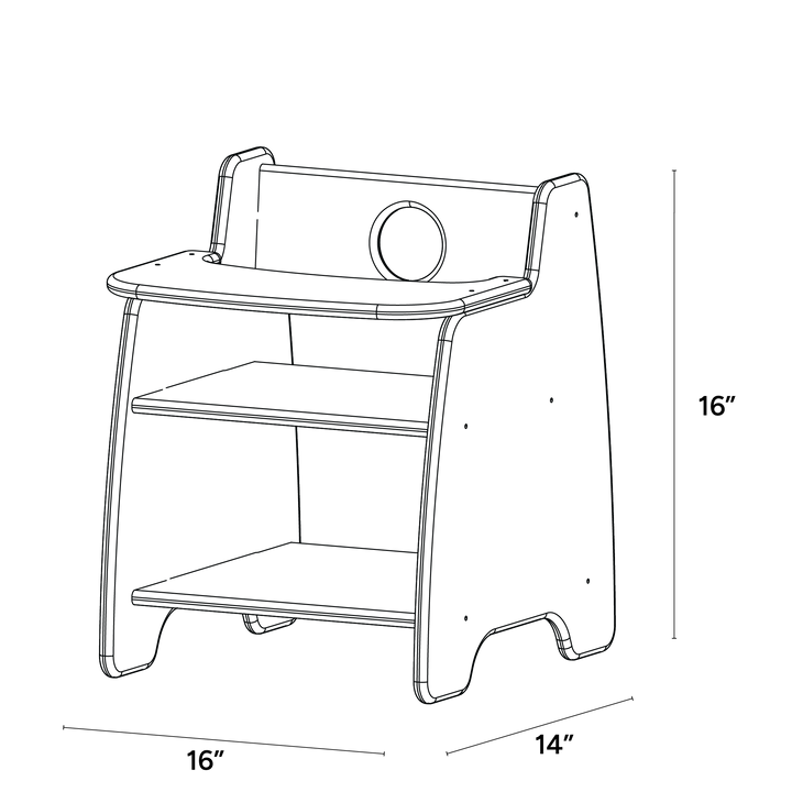 Doll High Chair - ISO isometric view