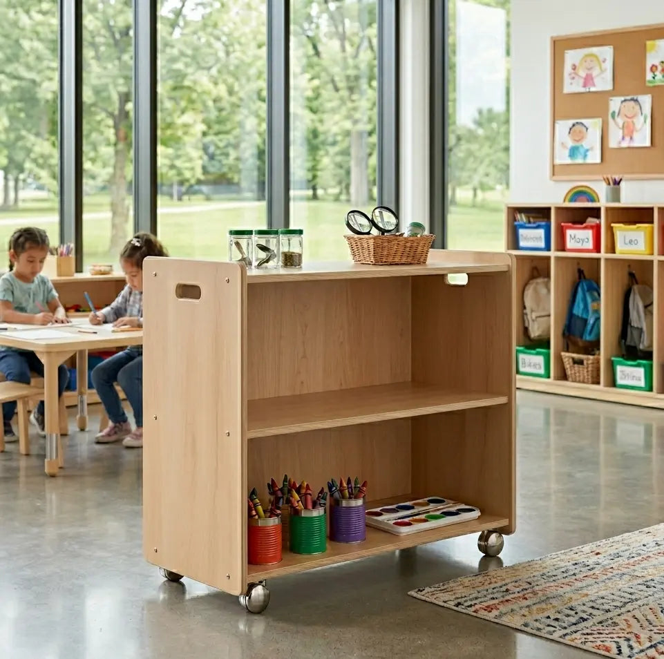 Educator Birch Backed Mobile Horizontal One Shelf Fern Kids